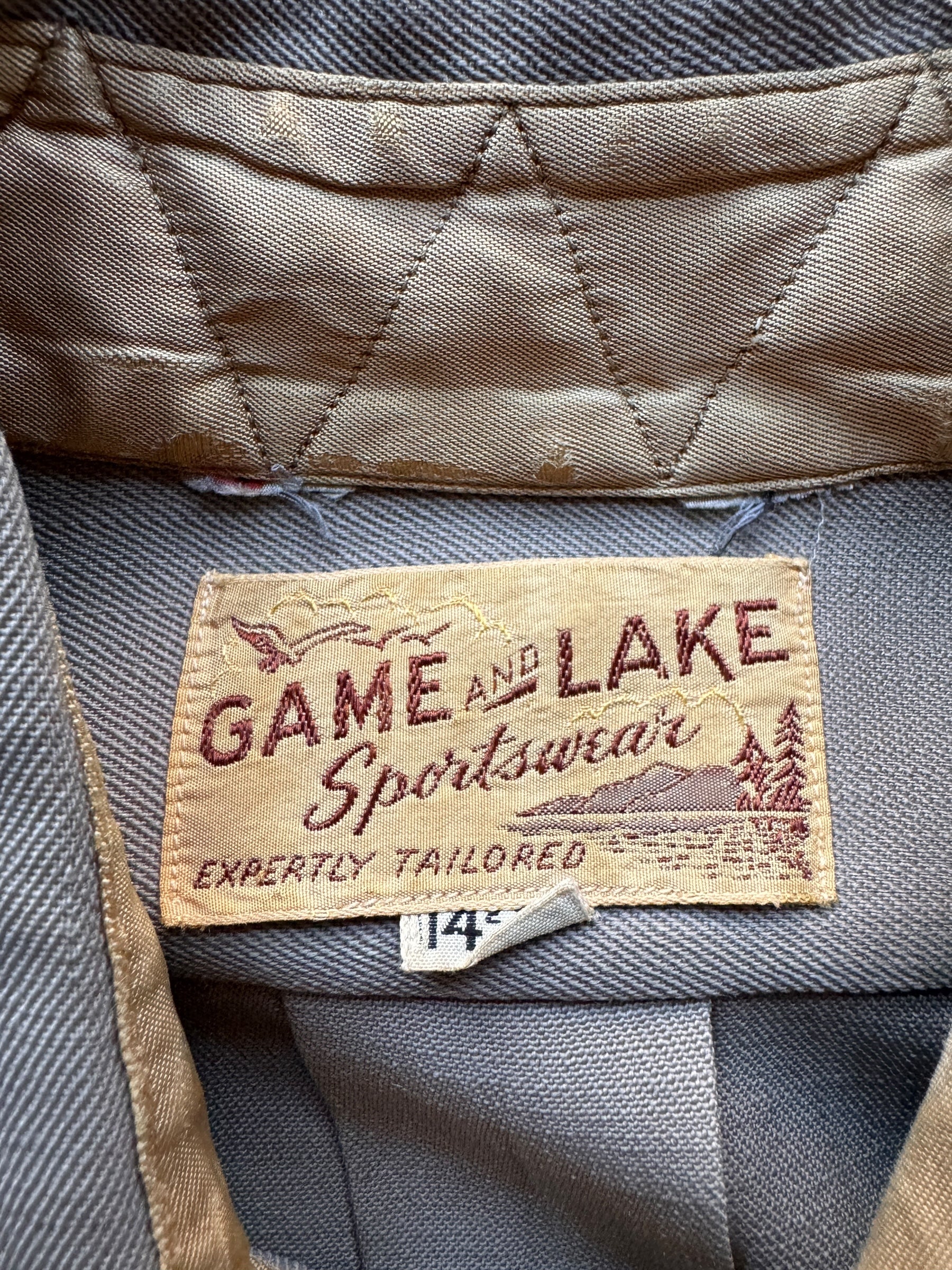 Tag on Vintage Game and Lake Sportswear Gabardine Shirt SZ L