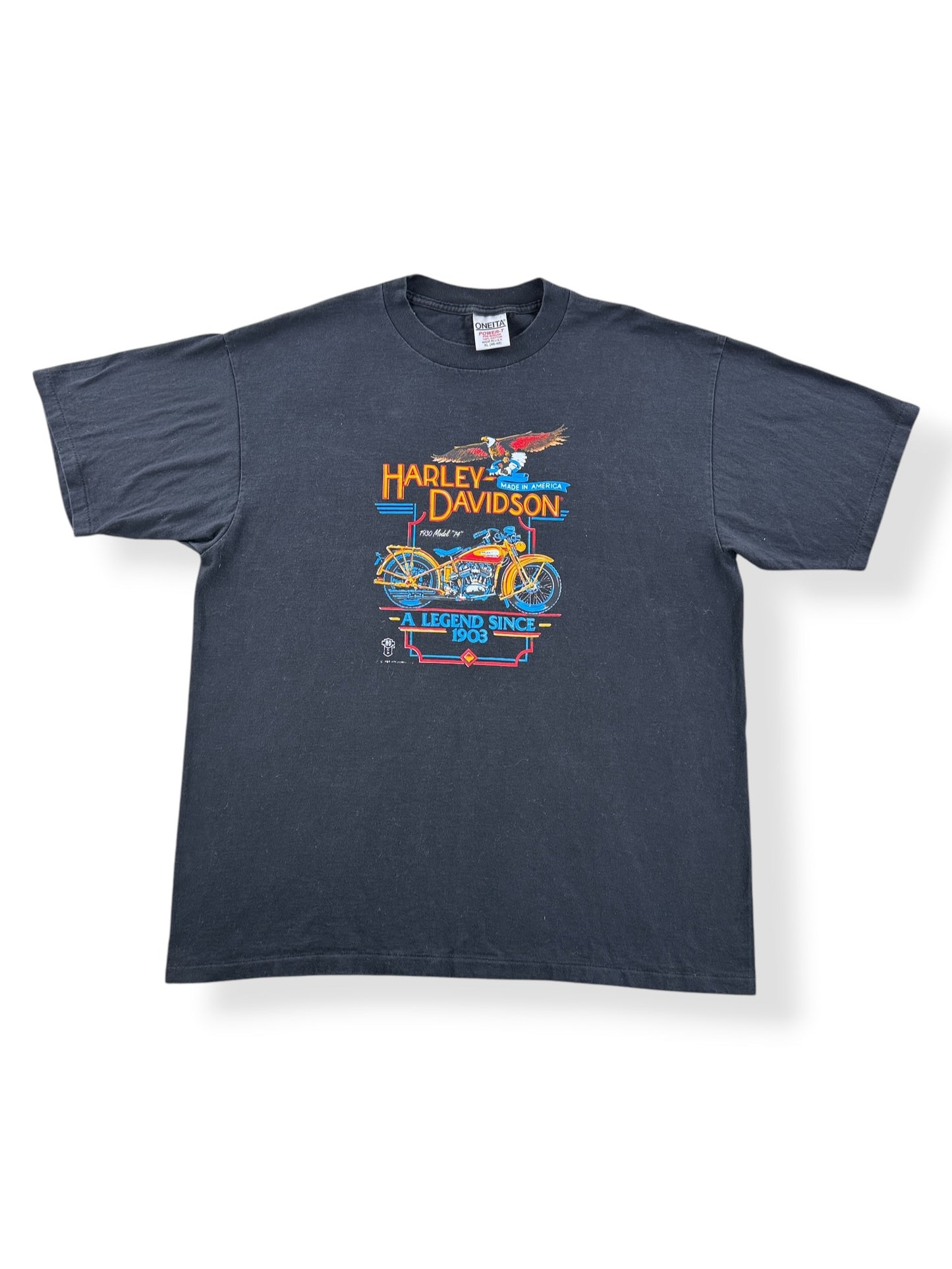 Front of Vintage '89 Harley Tee SZ XL