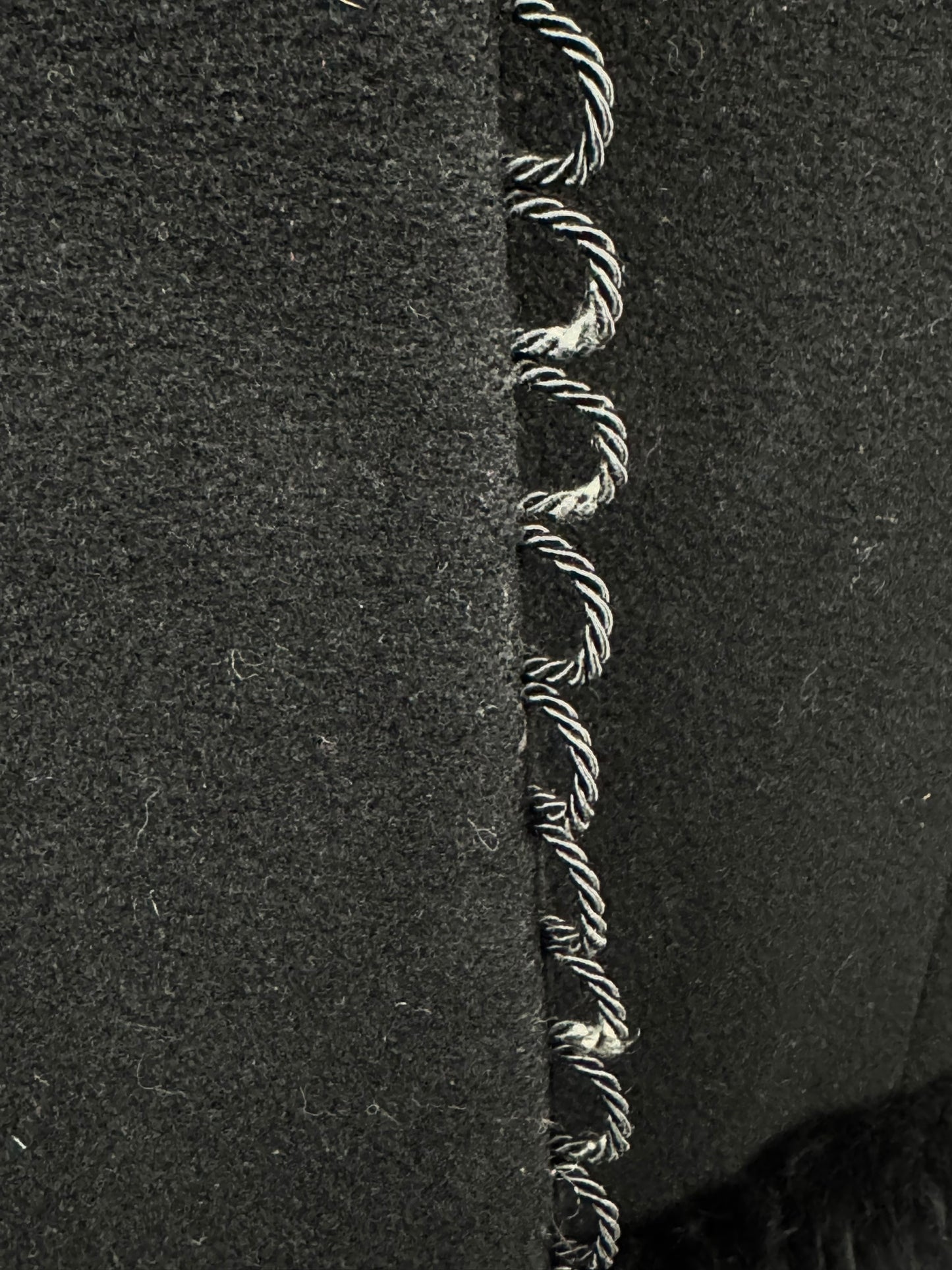 Worn button loops of 1970s Simon Howard Wool Fur Trimmed Coat S