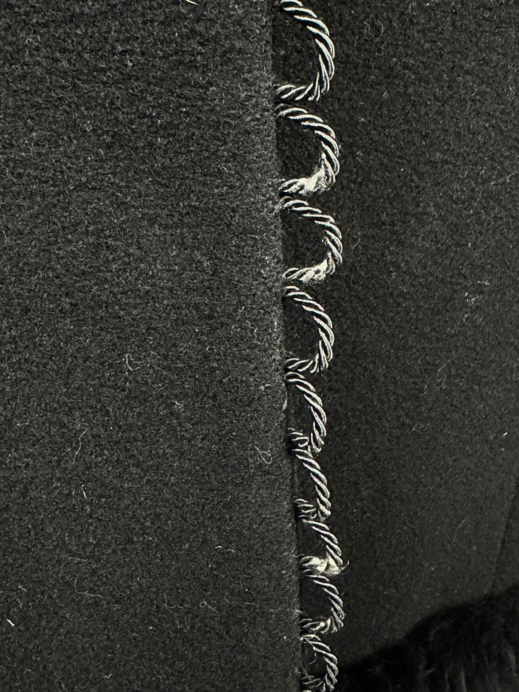 Worn button loops of 1970s Simon Howard Wool Fur Trimmed Coat S