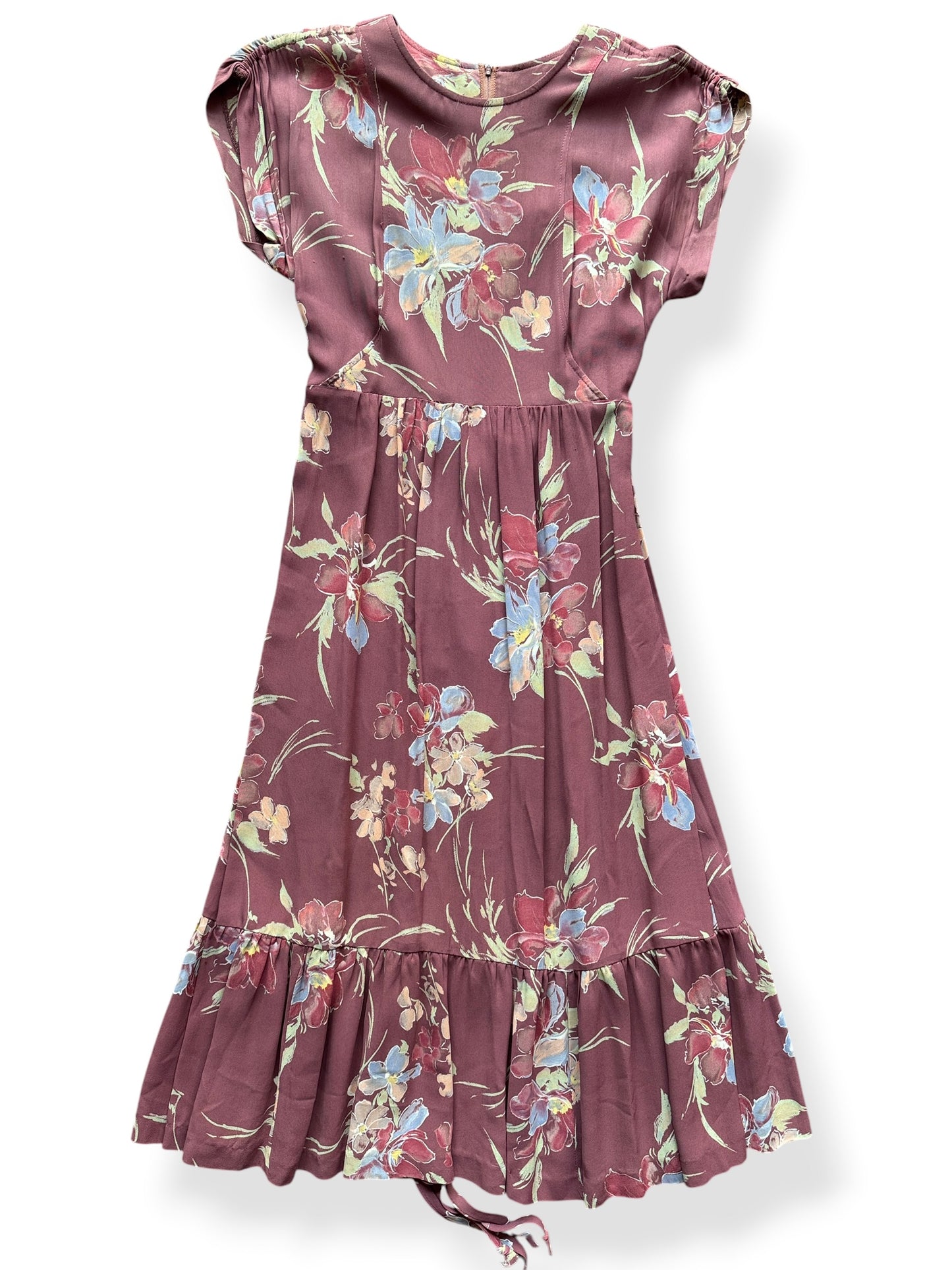 Close-up of Vintage Nordstrom Belted Floral Dress SZ 9