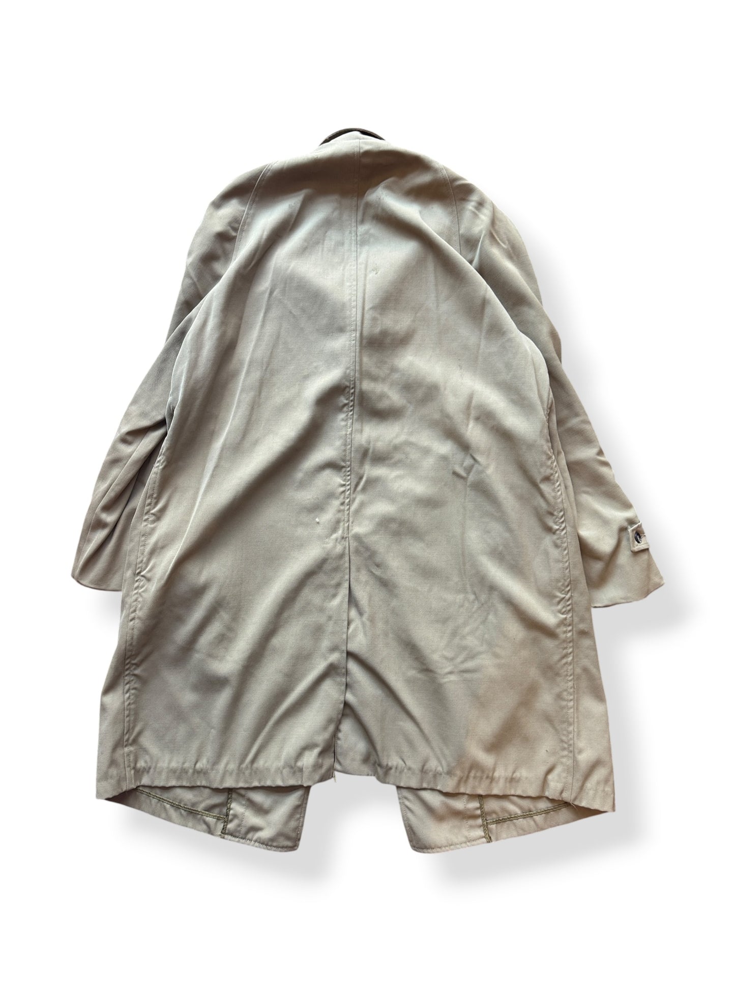 Back of Vintage Alligator Wool Gabardine Trench Coat SZ M