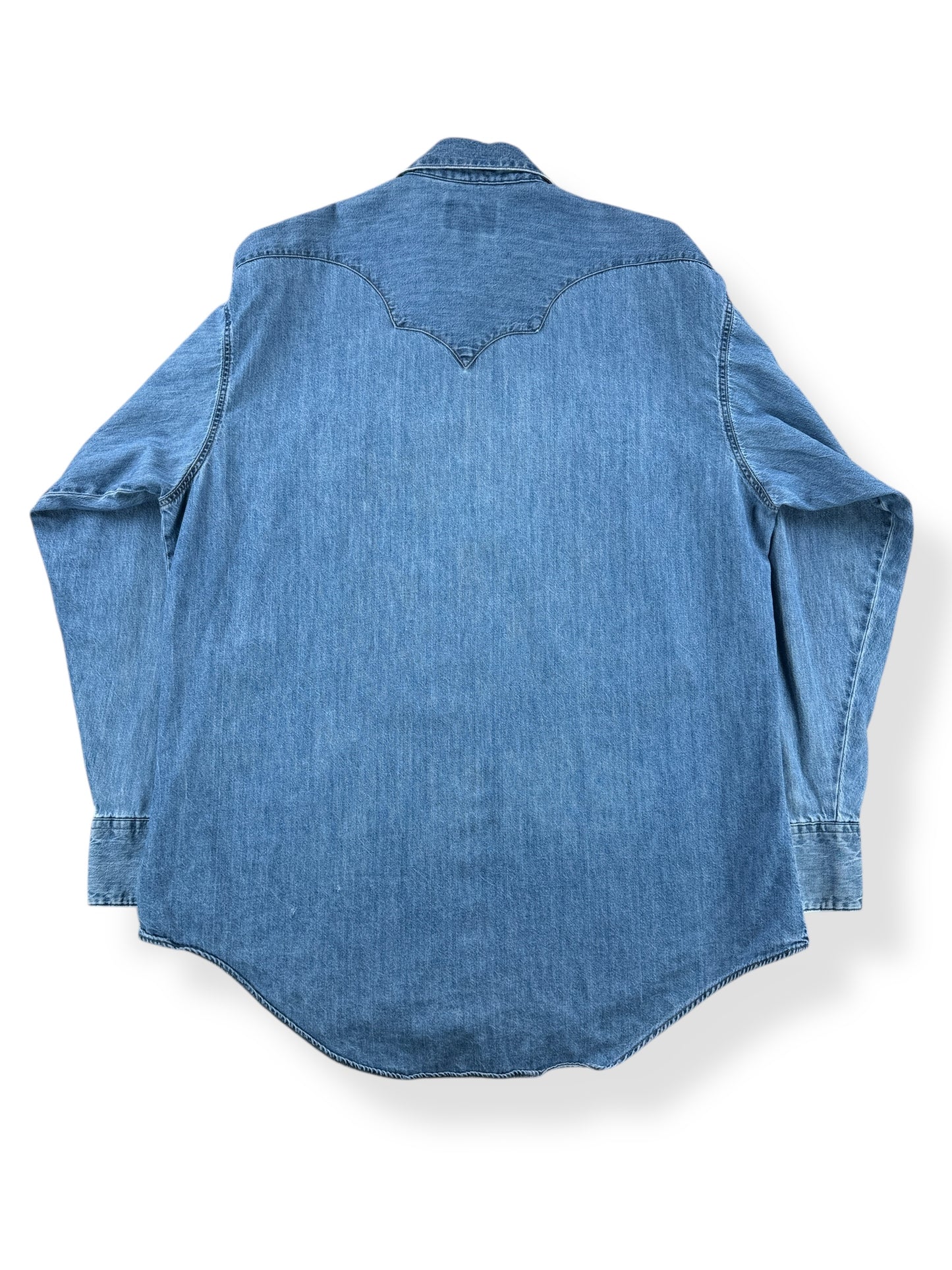 Back of Vintage Rockmount Western Wear Denim Shirt SZ XL