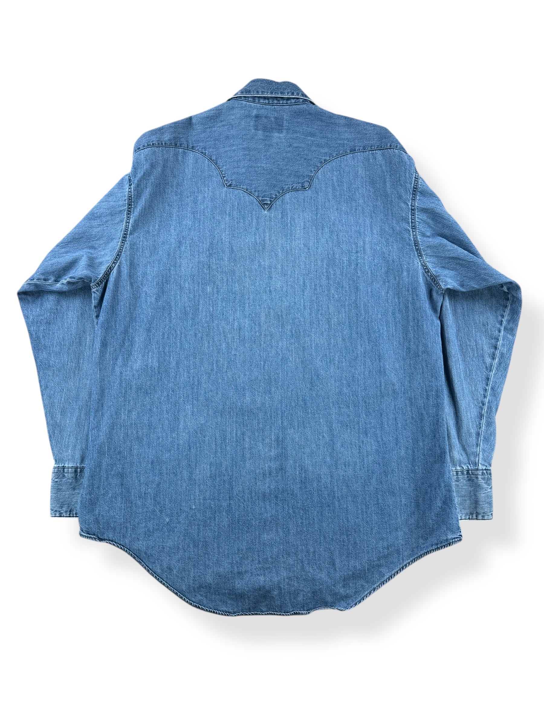 Back of Vintage Rockmount Western Wear Denim Shirt SZ XL