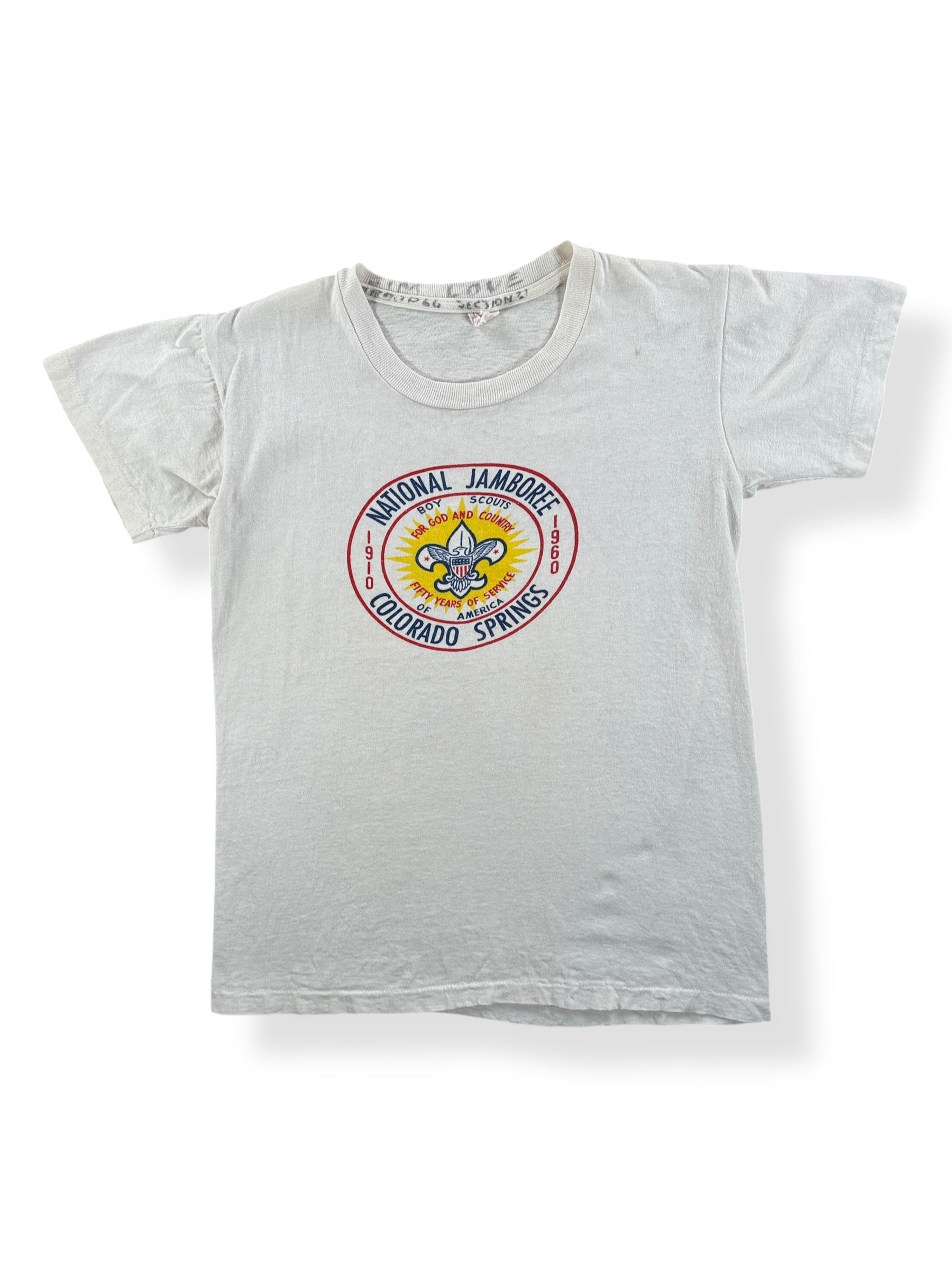 Front of Vintage 1960 Colorado Springs Boy Scout Jamboree Tee SZ S