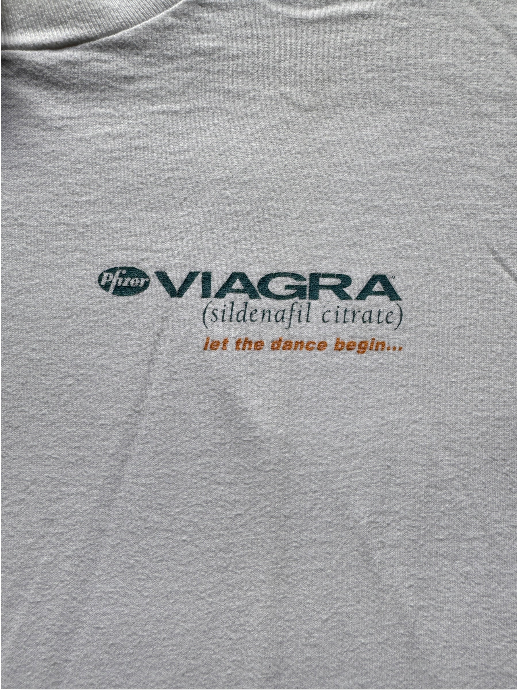 Front Graphic of Vintage Pfizer Viagra Long Sleeve Tee SZ XL