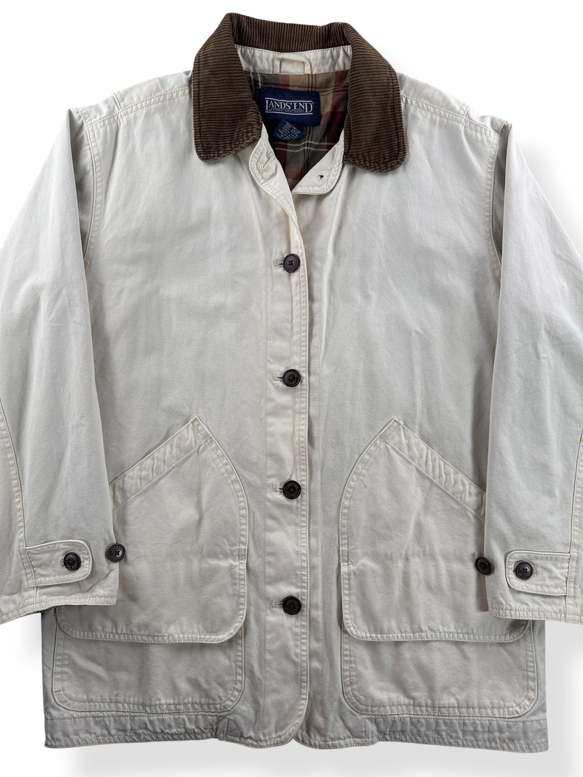 Close-up of Vintage Land's End Barn Coat SZ M