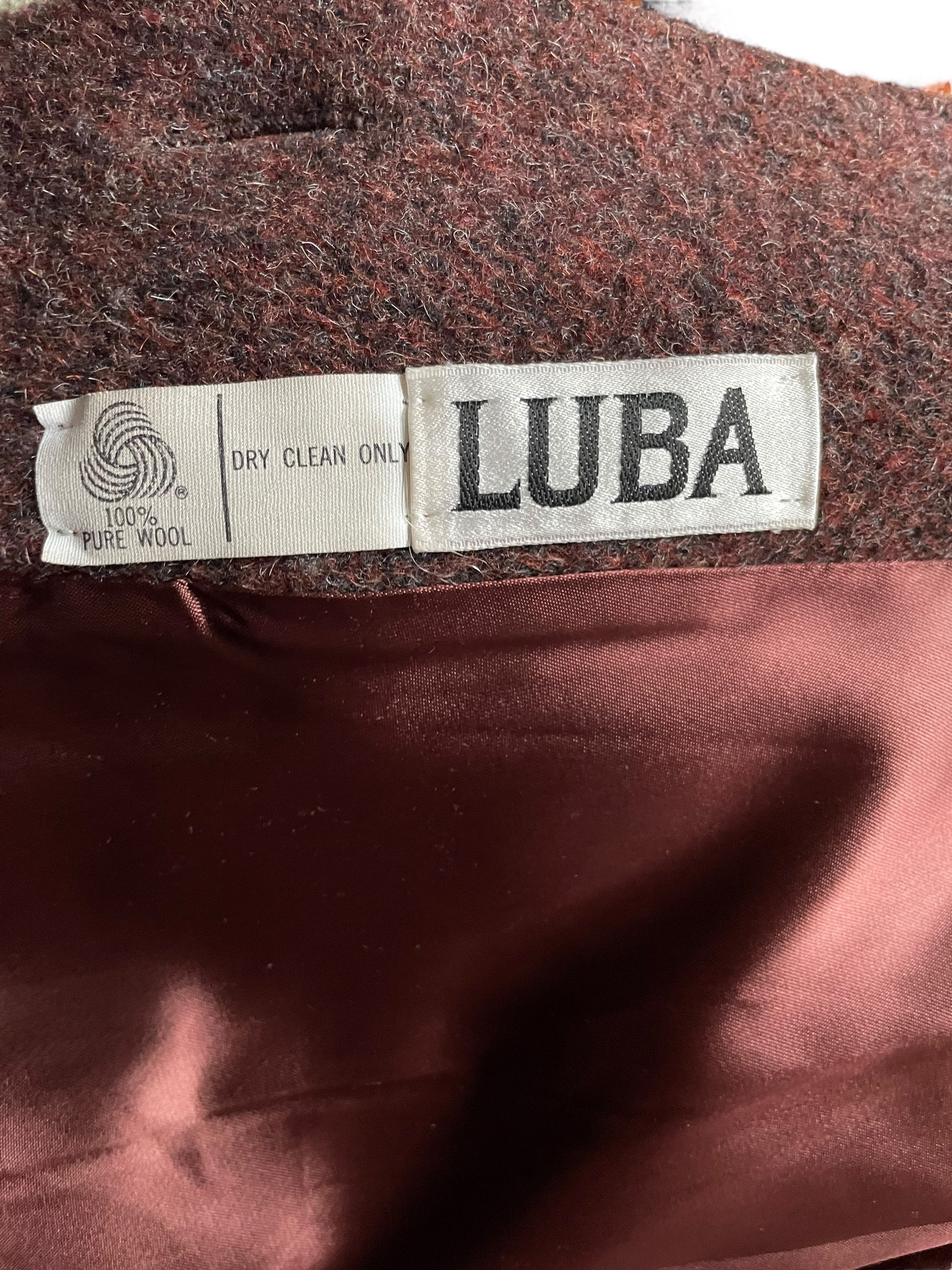 Inner tage view of Vintage 1970s Luba Wool Hooded Coat SZ S-M | Seattle True Vintage | Barn Owl Vintage Coats