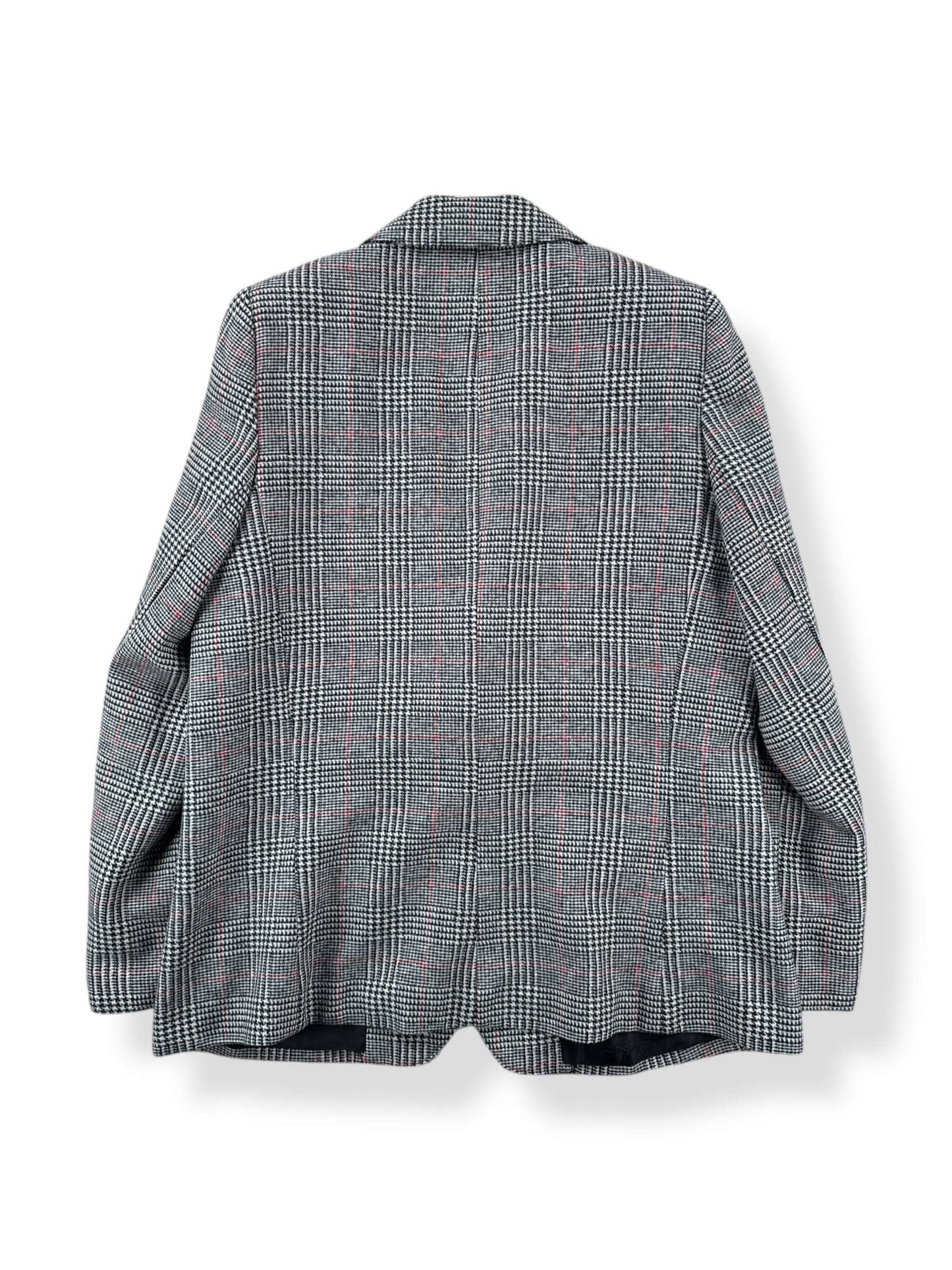 Back of Vintage 70s Preppy Plaid Wool Blazer SZ 12
