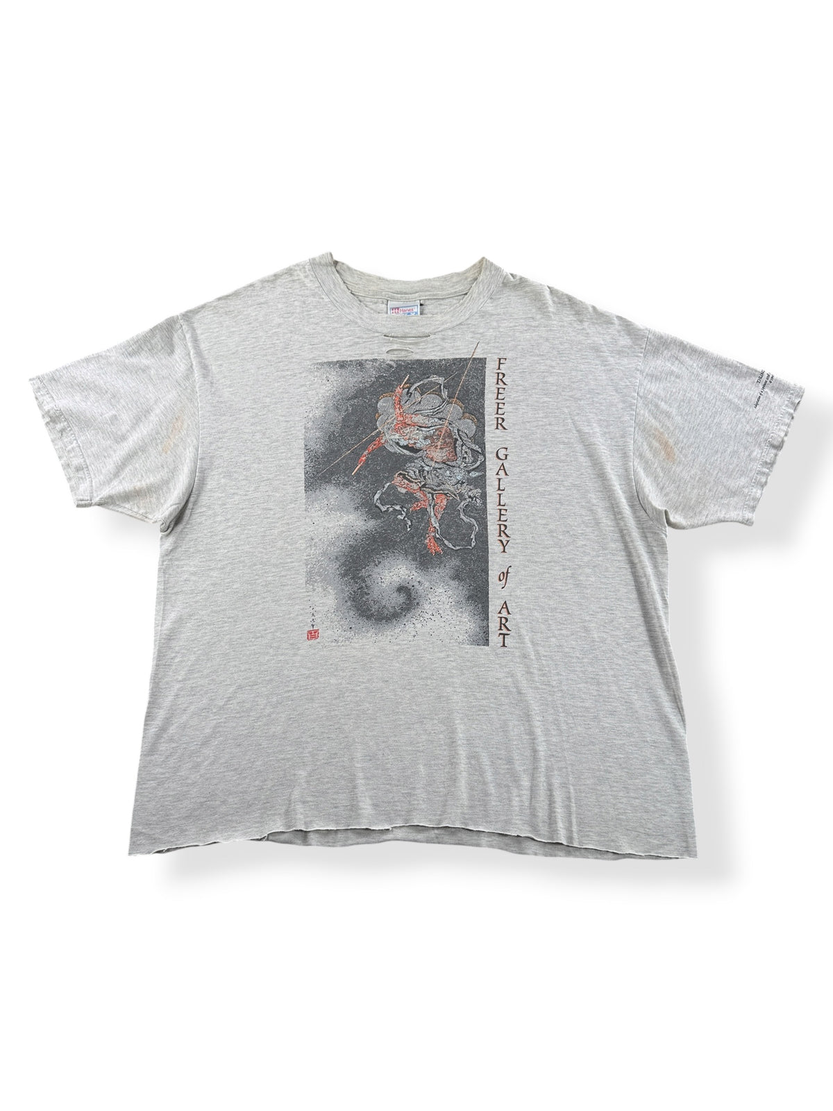 Front of Vintage Cropped 90s Thunder God Freer Gallery of Art Tee SZ XL