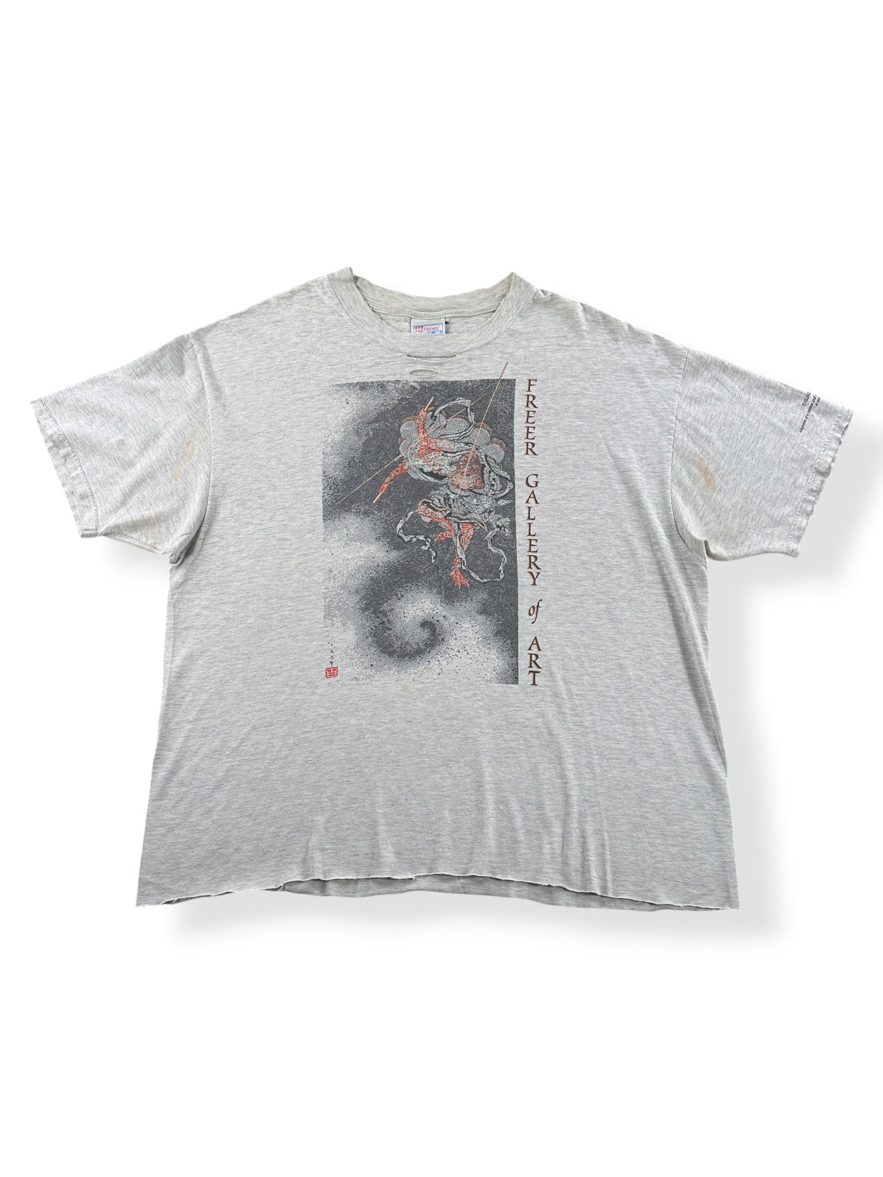 Front of Vintage Cropped 90s Thunder God Freer Gallery of Art Tee SZ XL