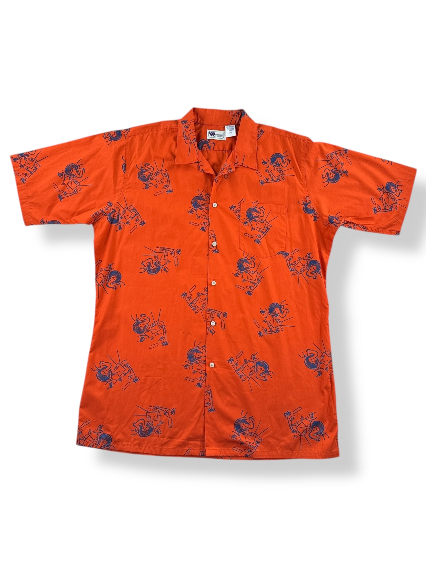 Front of Vintage Wimbledon by Hartwell Aloha Shirt SZ L