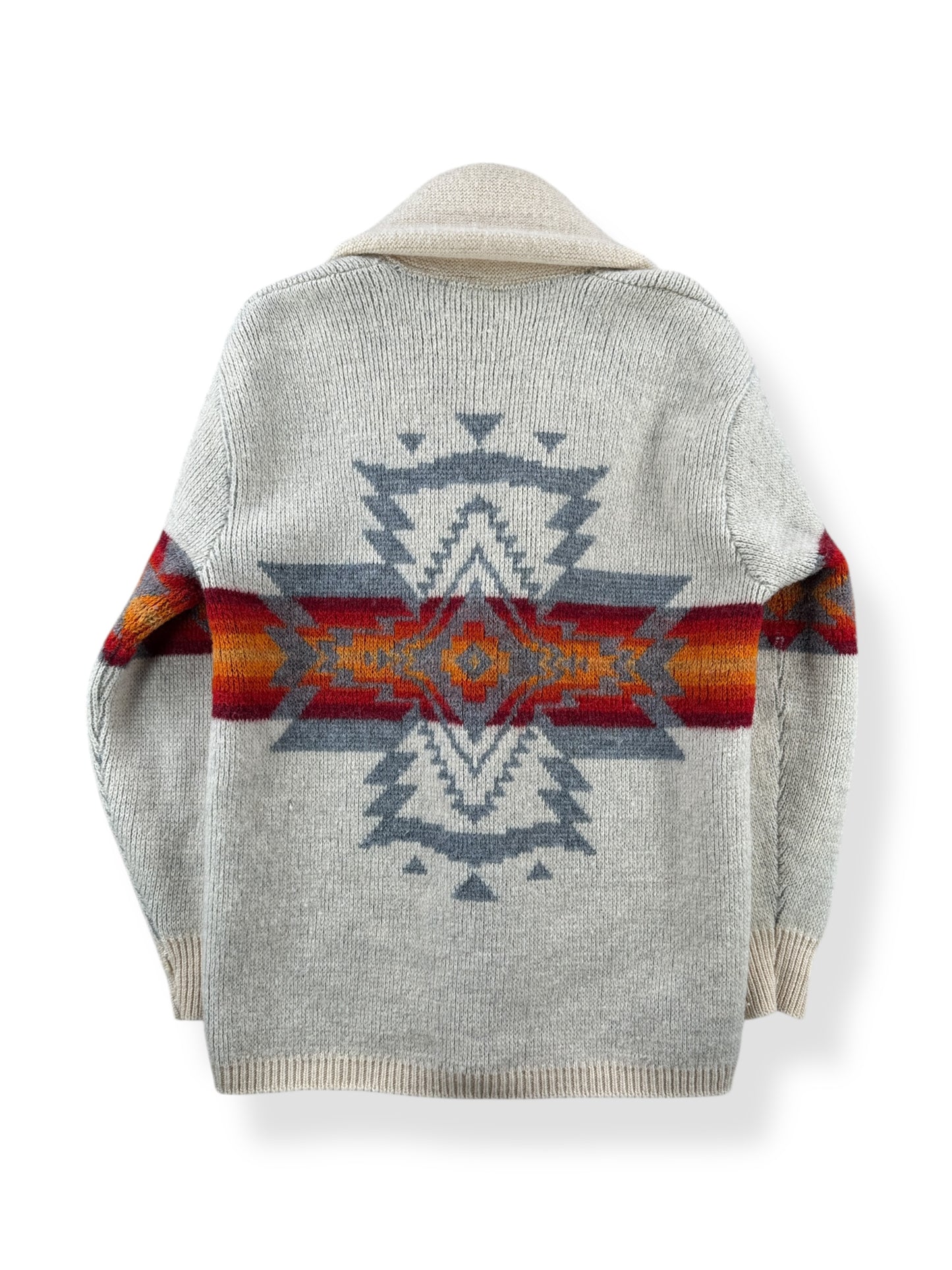 Back of Vintage Pendleton Shawl Collar Wool Sweater SZ S