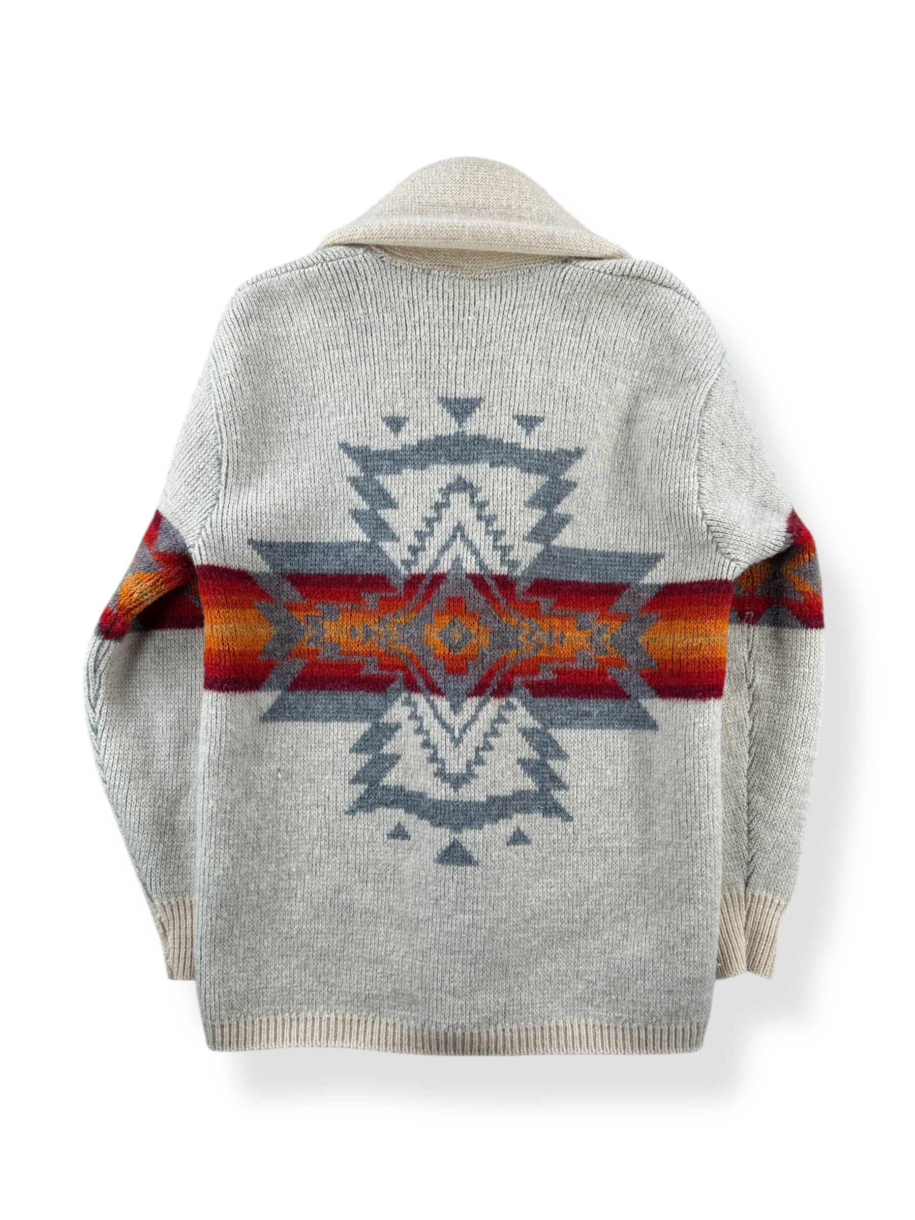 Back of Vintage Pendleton Shawl Collar Wool Sweater SZ S