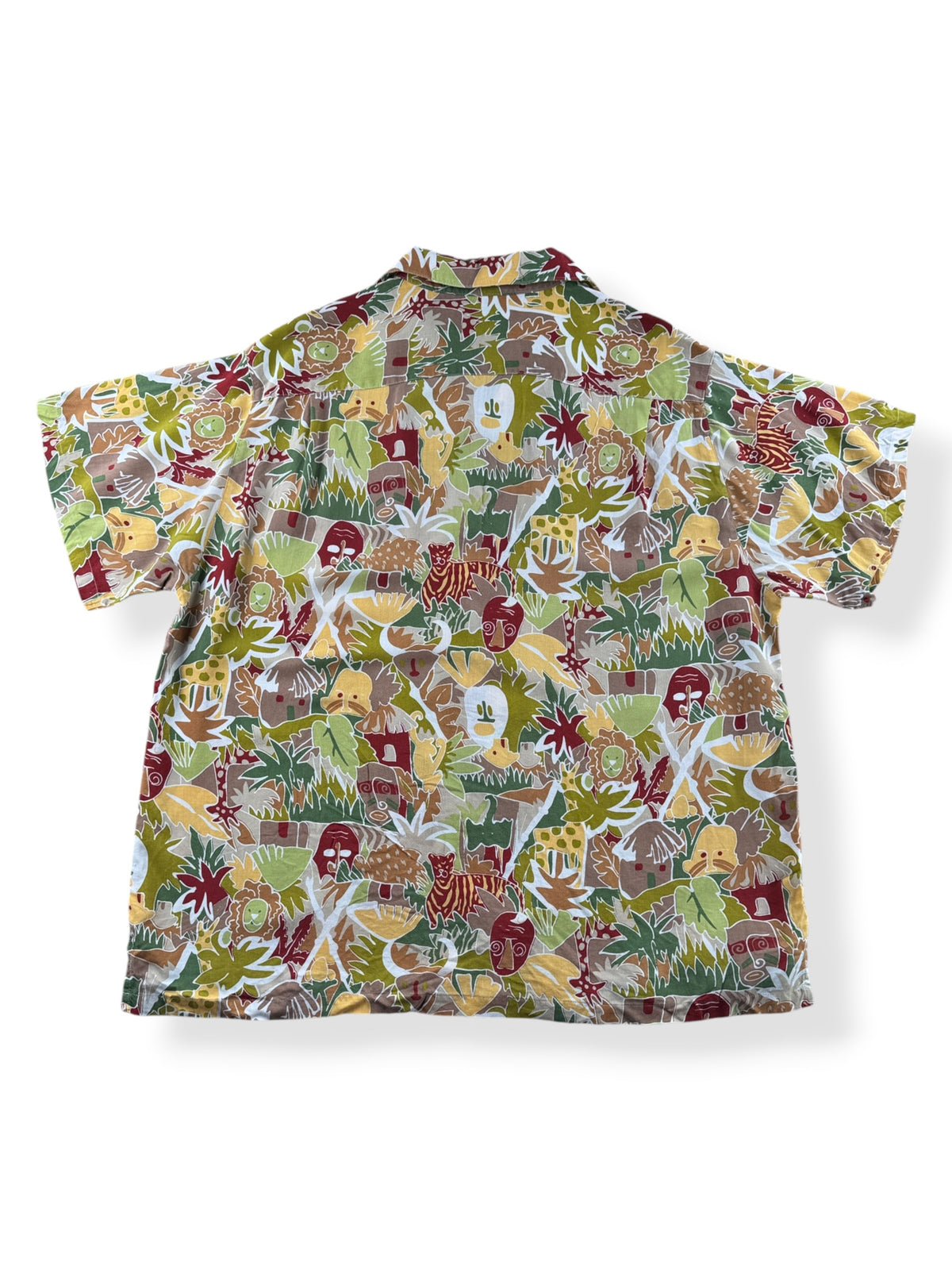 Back of Vintage Sakura Sport Rayon Aloha Shirt SZ L