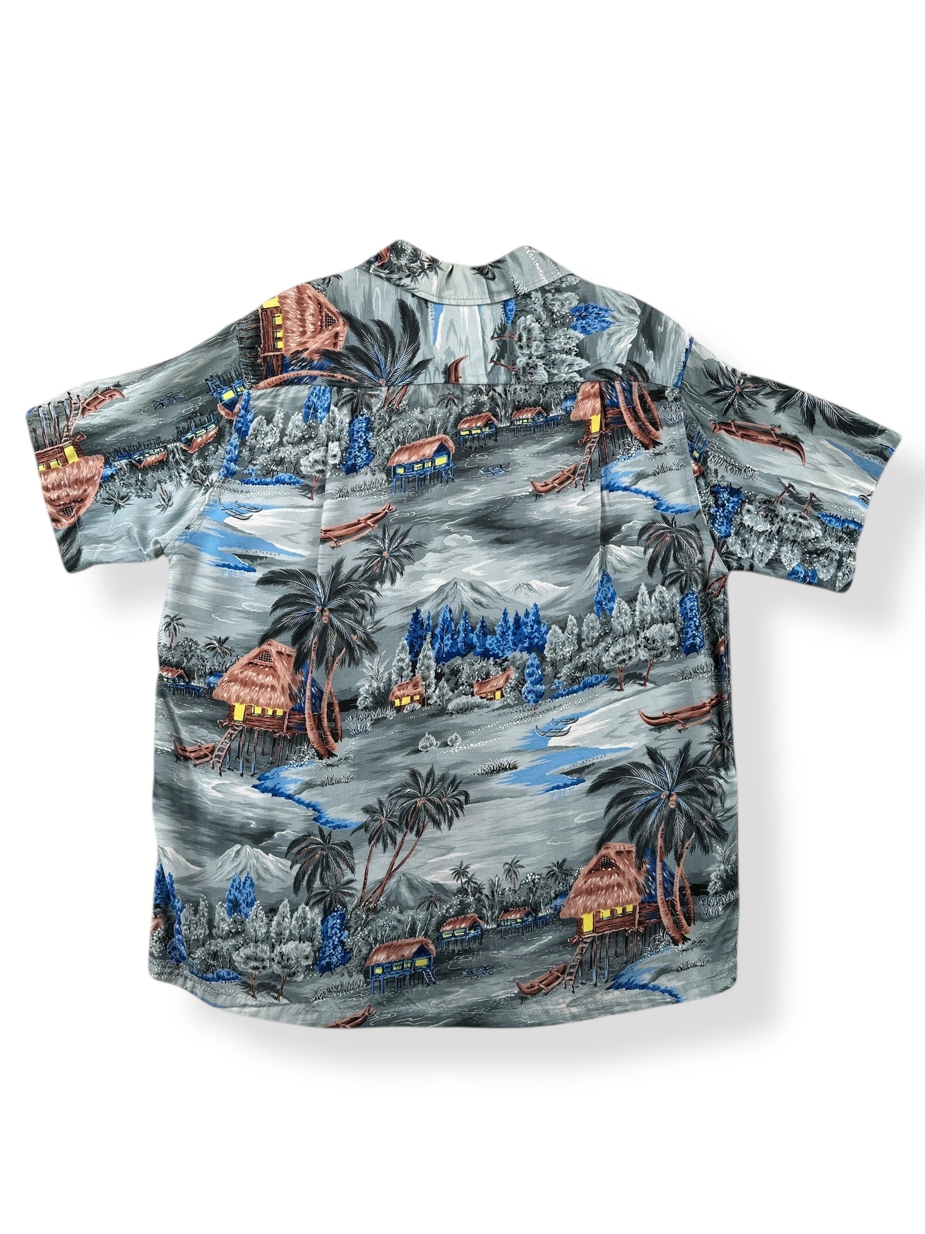 Back of Vintage Penney's Rayon Aloha Shirt SZ M