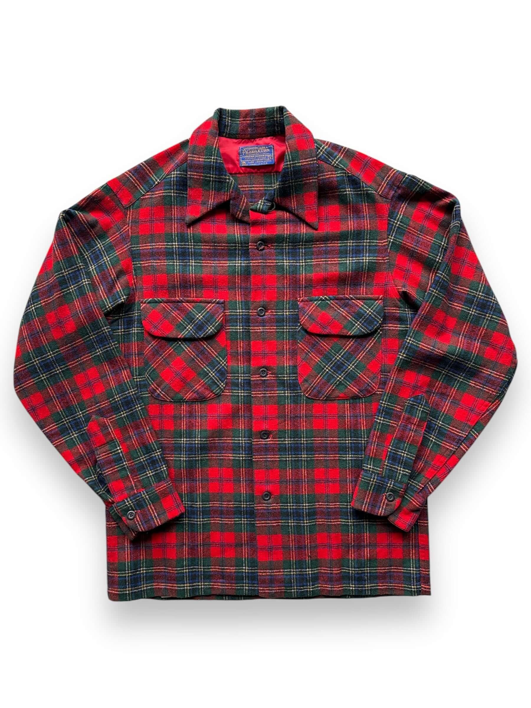 front of Vintage Pendleton Red Tartan Board Shirt SZ S