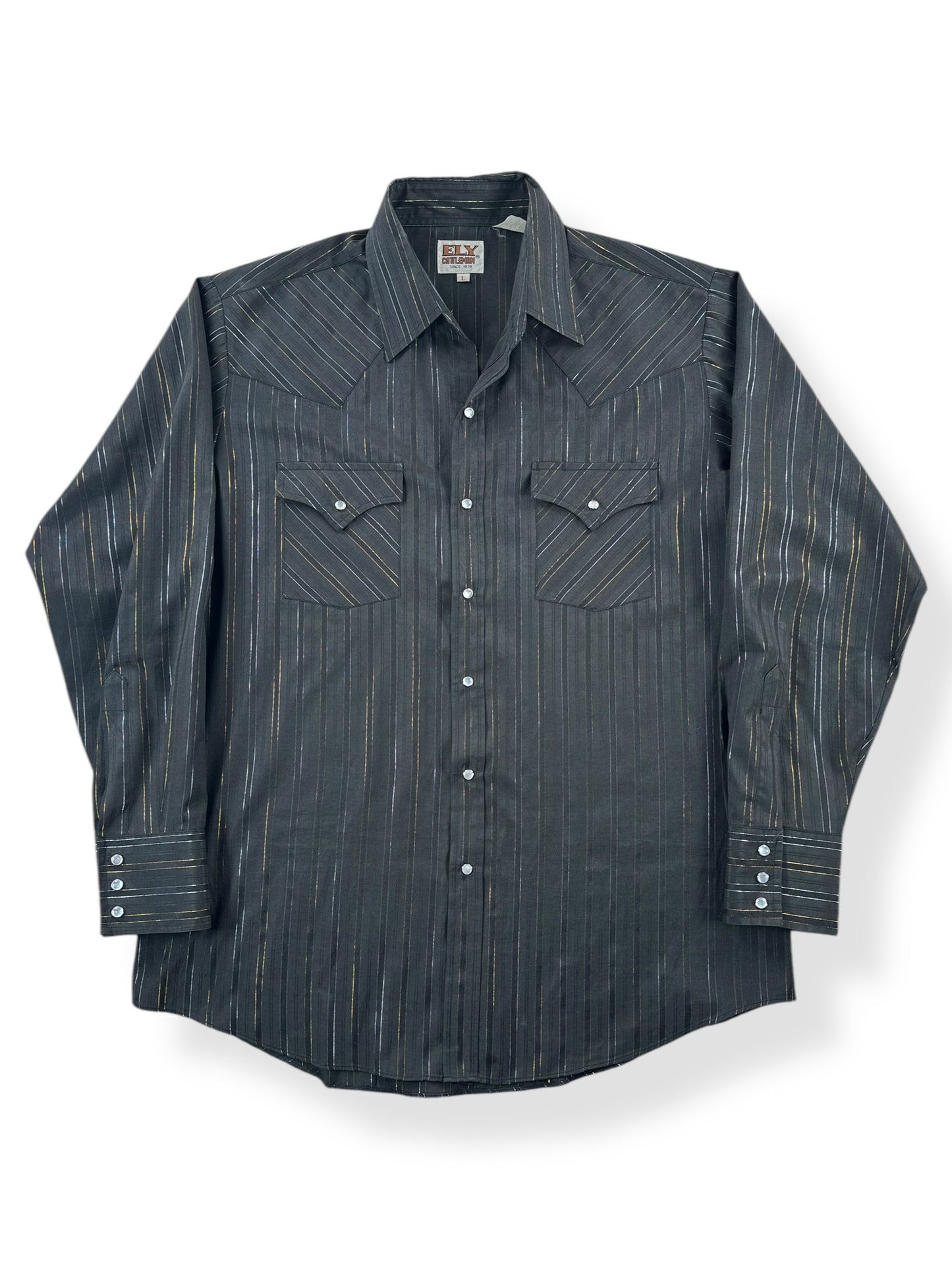 Front of Vintage Ely Pearl Snap SZ L