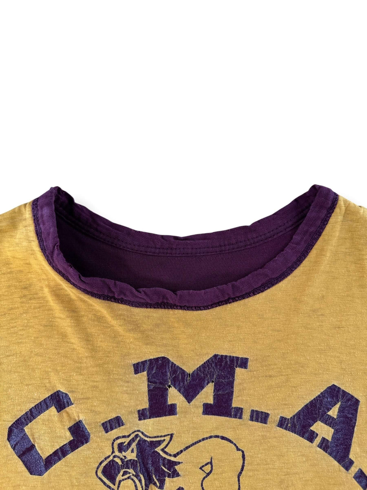 Collar on reverse side of Vintage Champion Blue Bar CMA Reversible Tee SZ L