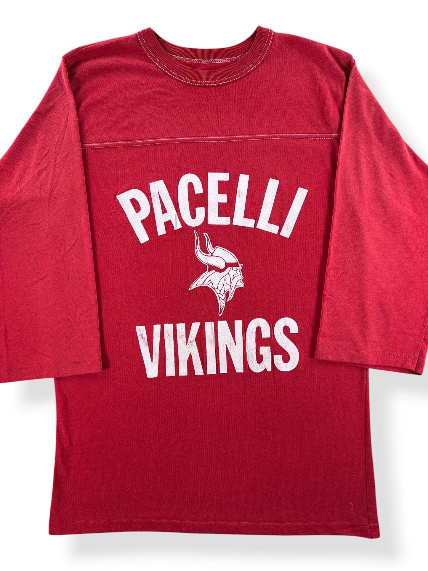 Front Close Up of Vintage Pacelli Vikings Jersey SZ M