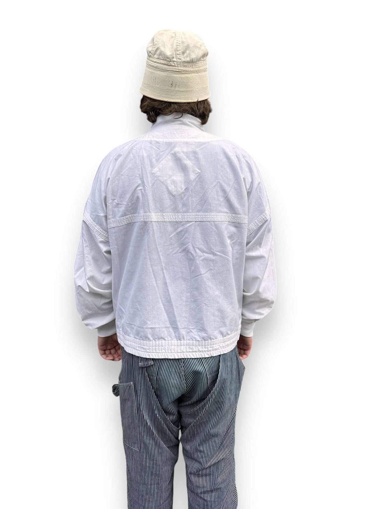 Rear On Body View of Vintage Kodalux White Jacket SZ L