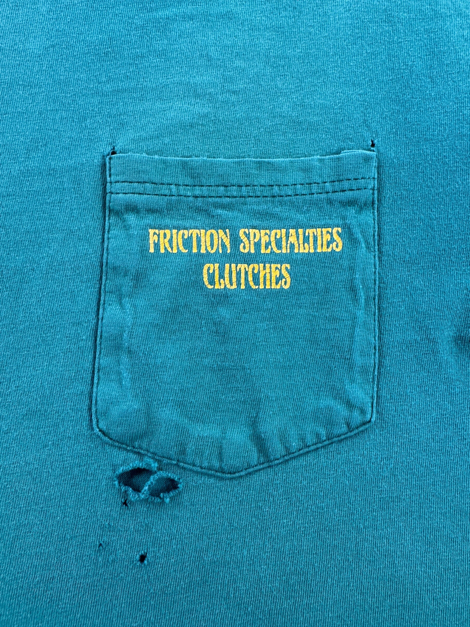 Pocket on Vintage Friction Specialties Portland OR Pocket Tee SZ L