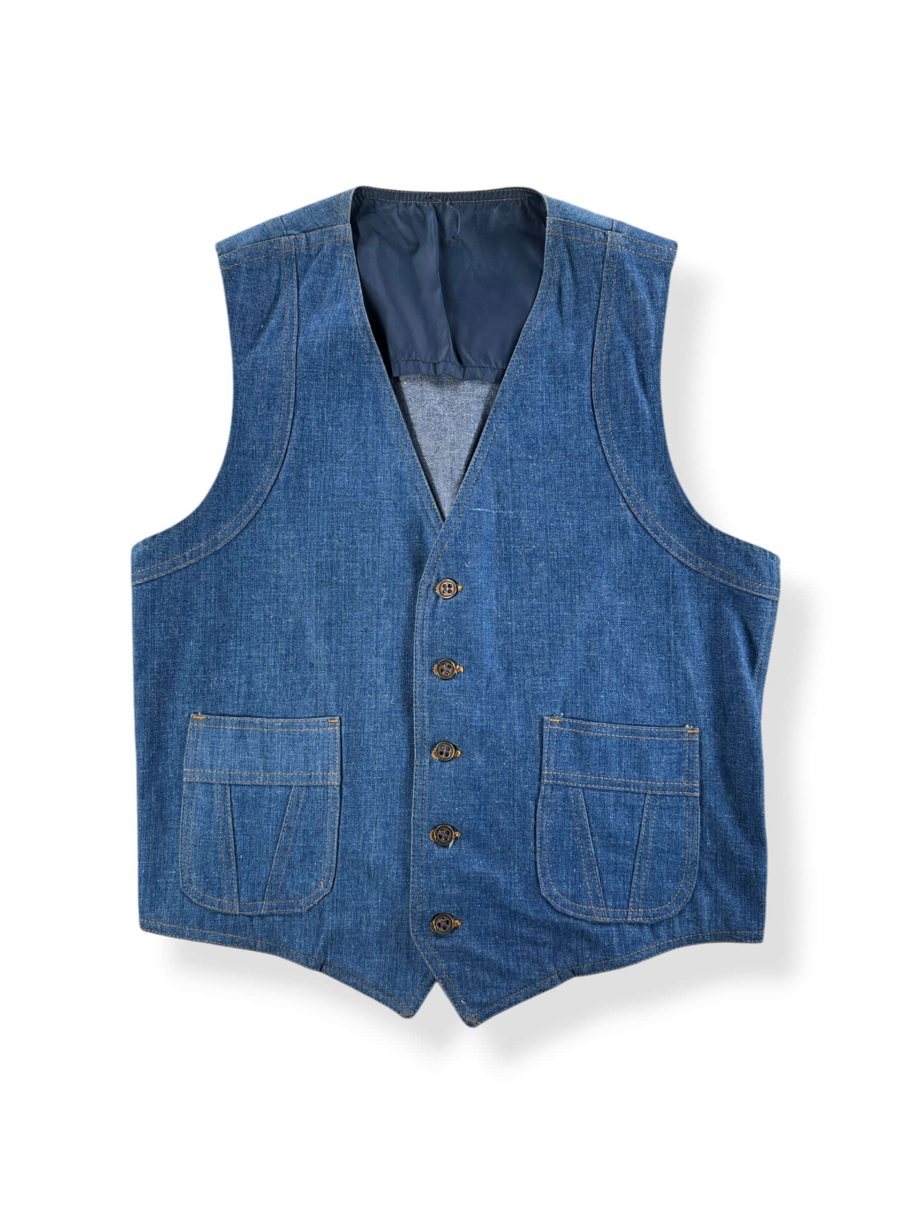 Front of Vintage Unbranded Denim Vest SZ 42R