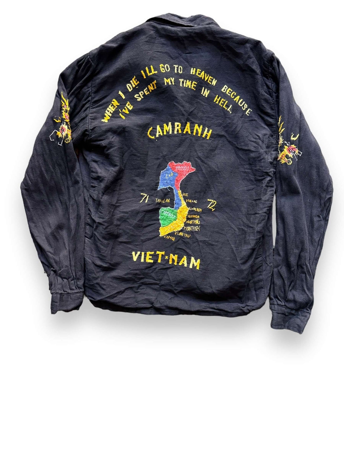 Rear View of Vintage Viet Nam Souvenir Jacket SZ XL