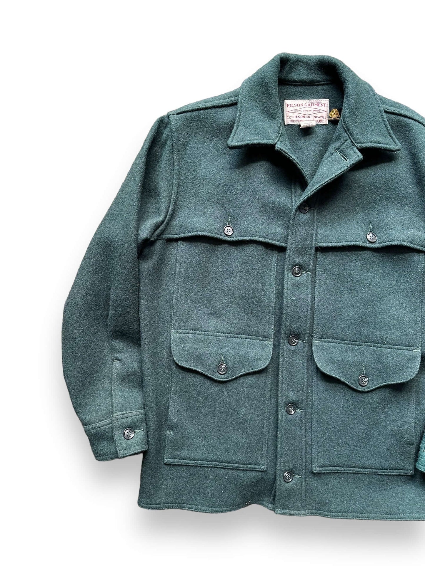 Front Right View of Vintage Filson USFS Wool Jacket SZ 40 |  Vintage Filson Workwear Seattle