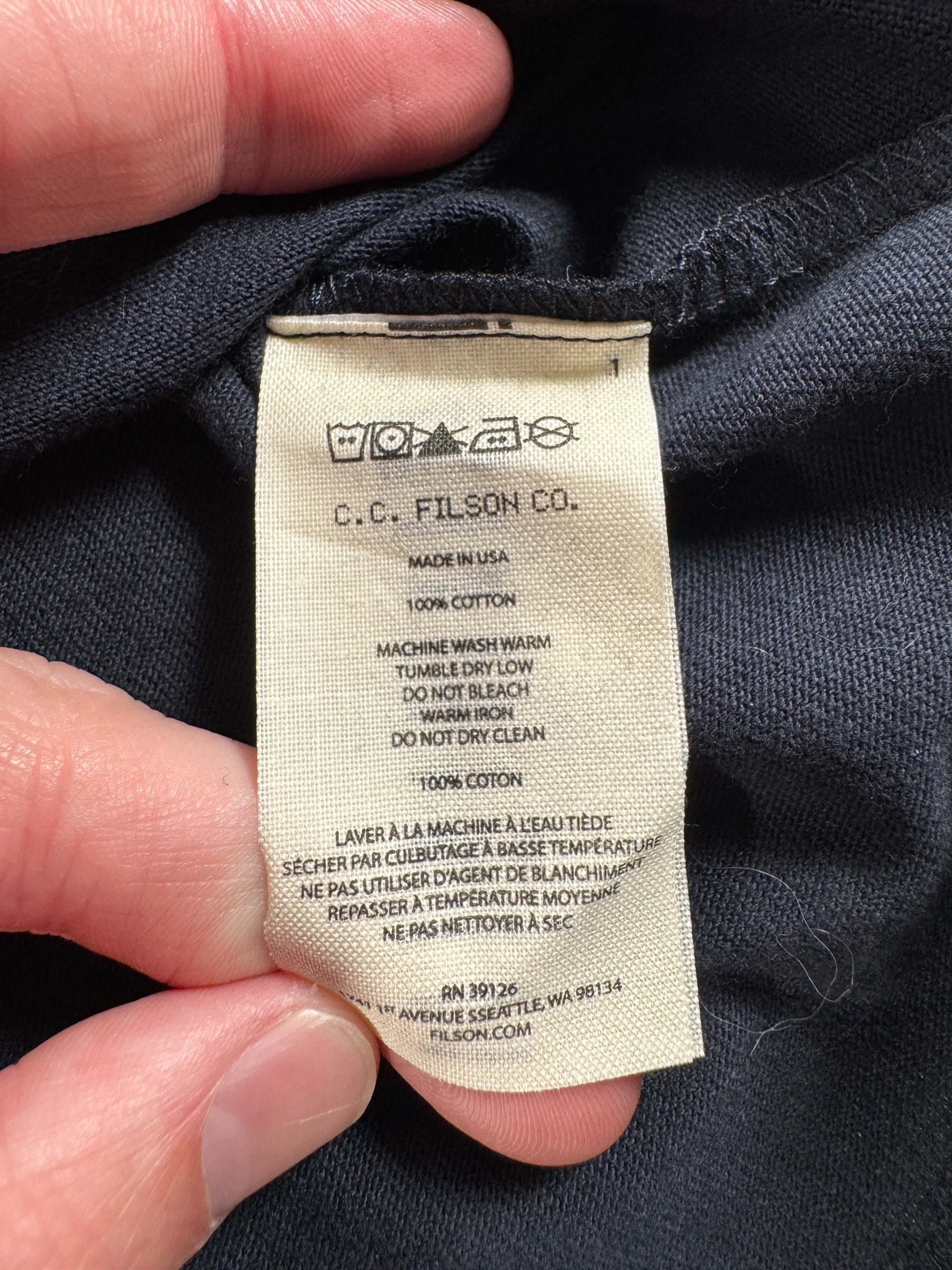 Tag on Filson Ray Troll Tee SZ M