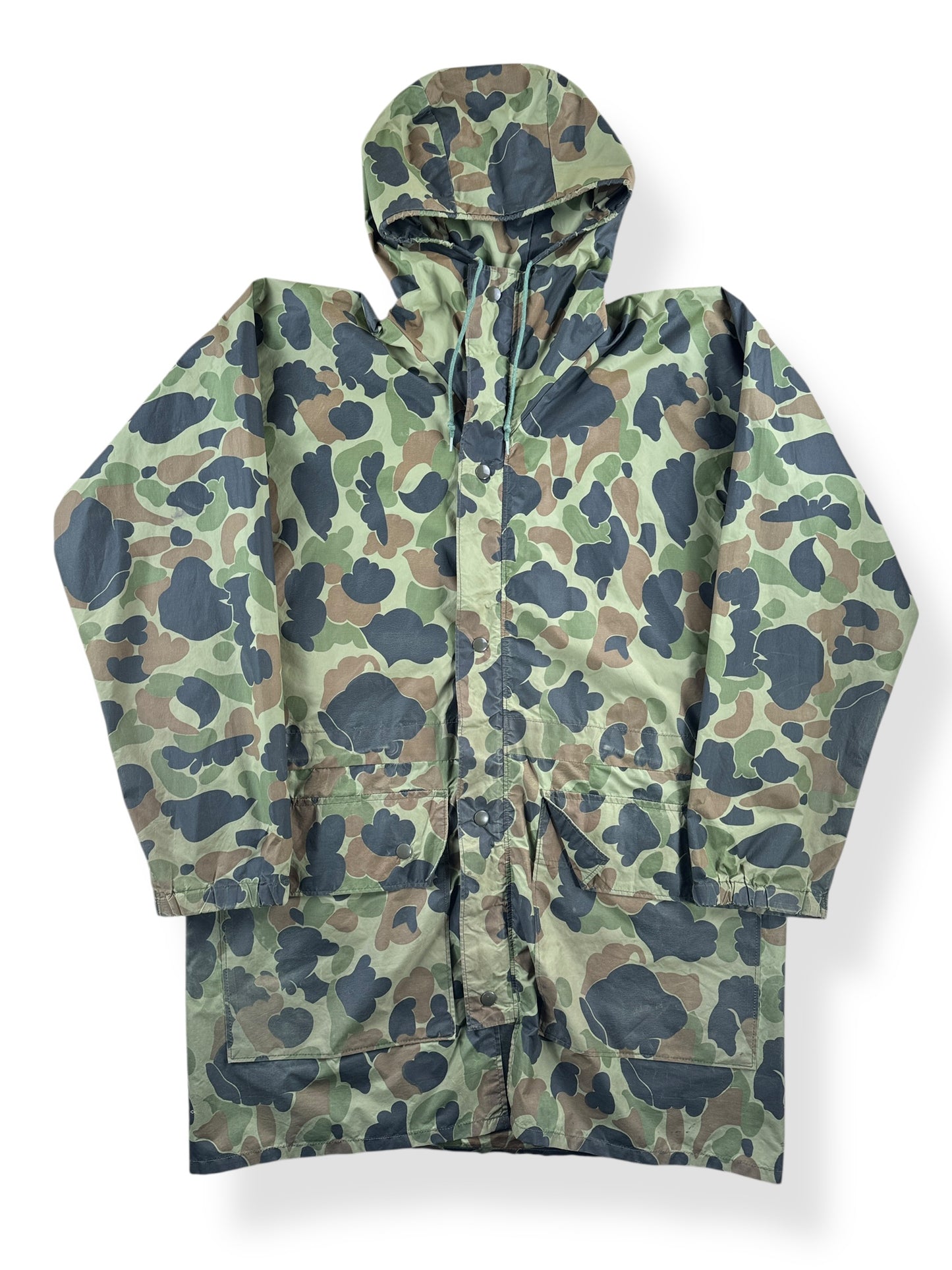 Front of Vintage Eddie Bauer Camo Rain Jacket SZ M