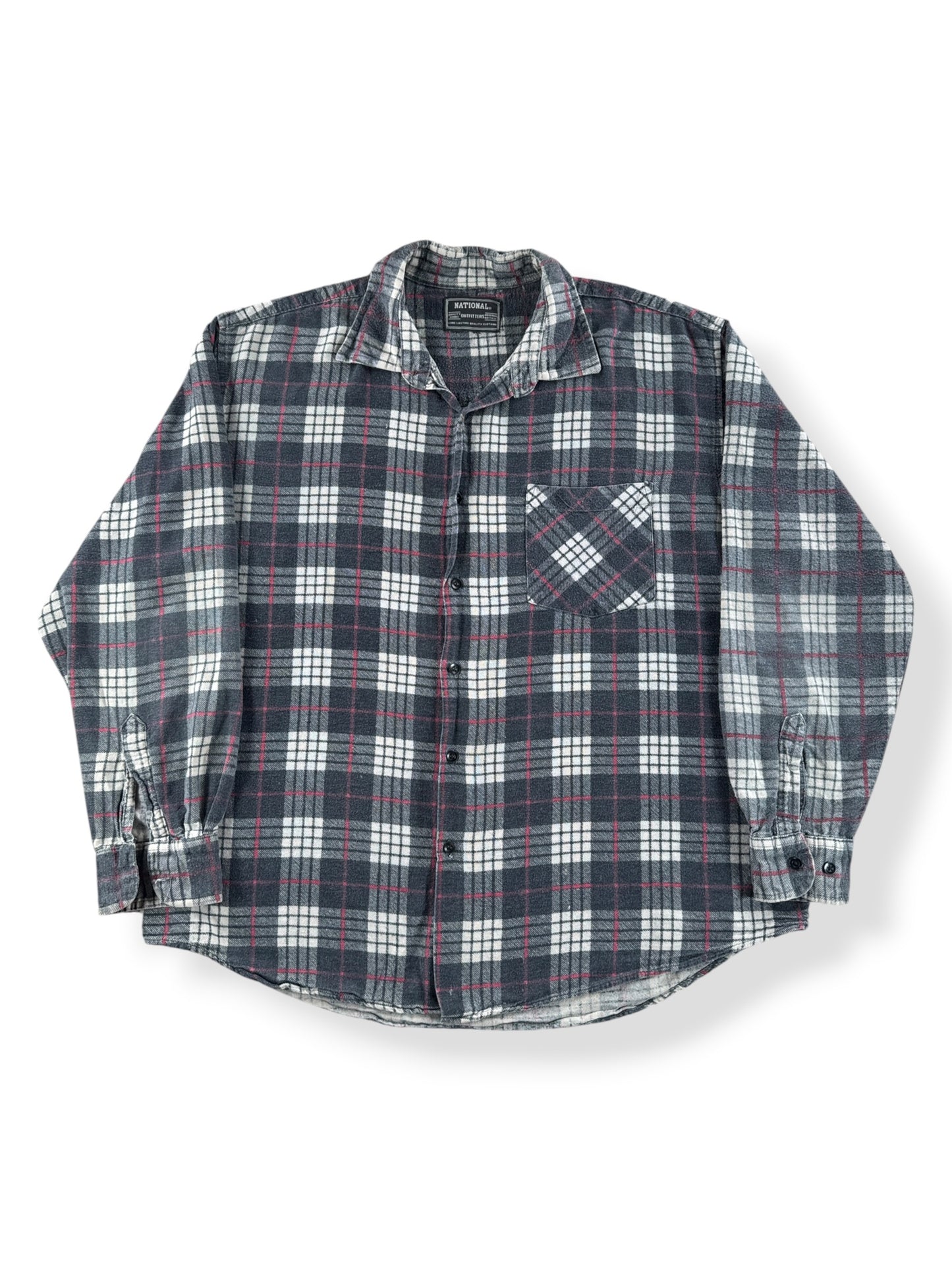 Front of Vintage 80s Printed Cotton Flannel SZ L