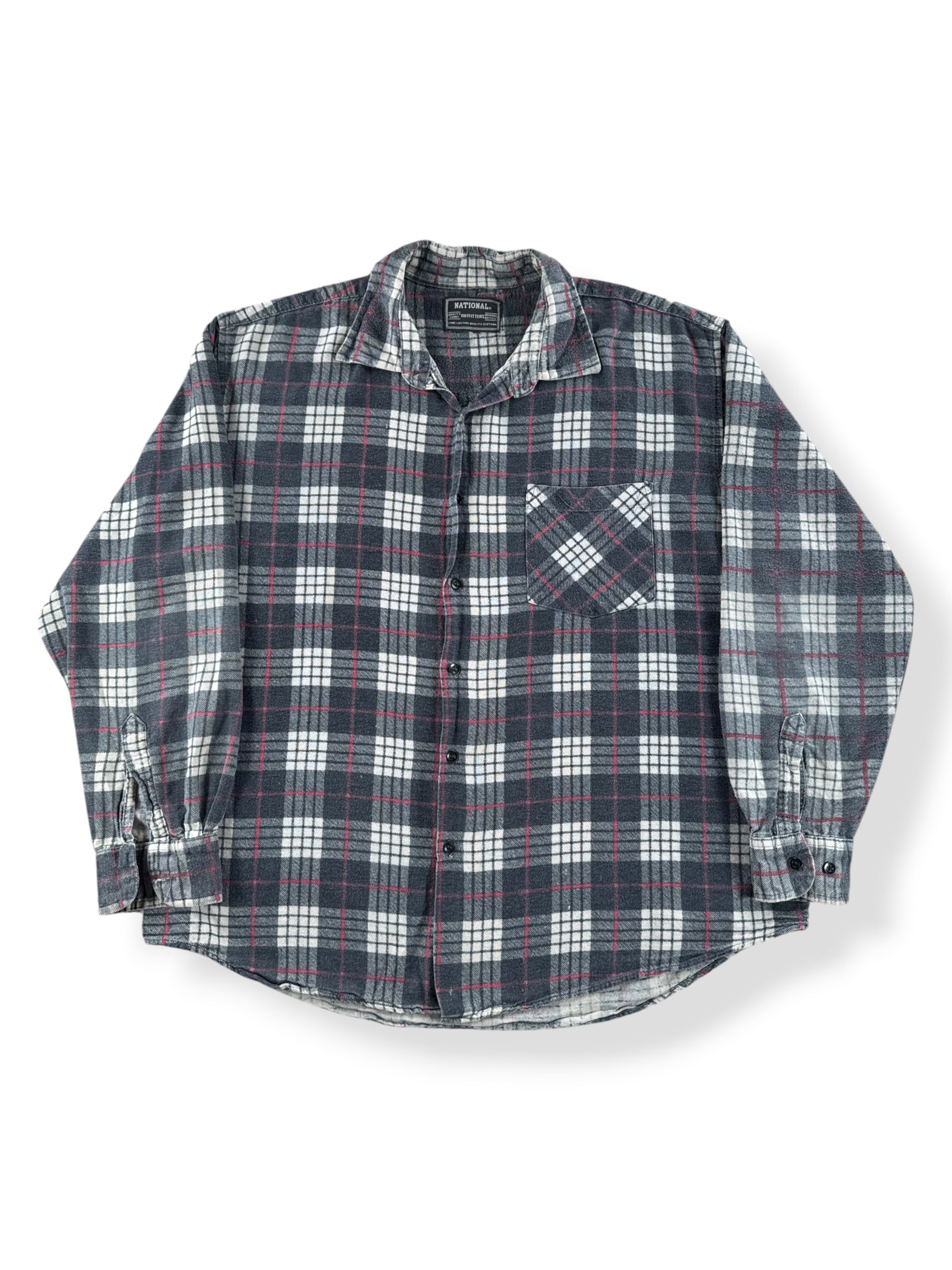 Front of Vintage 80s Printed Cotton Flannel SZ L