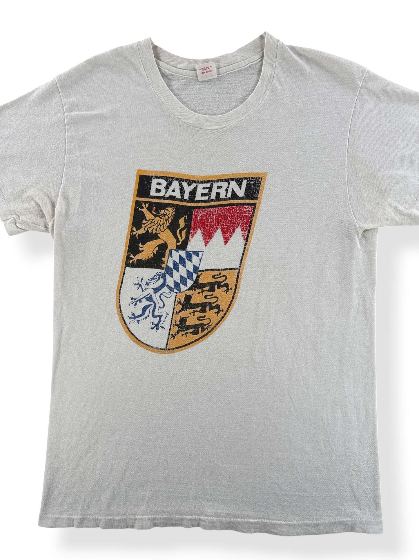 Front Close Up of Vintage 60s Bayern Tee SZ M (Fits S)