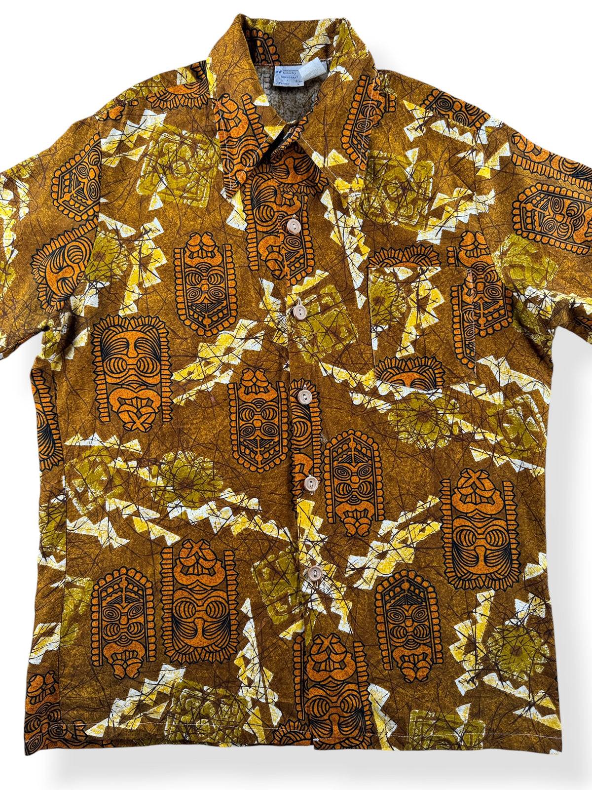 Close-up of Vintage Penney's Towncraft Aloha Shirt SZ L