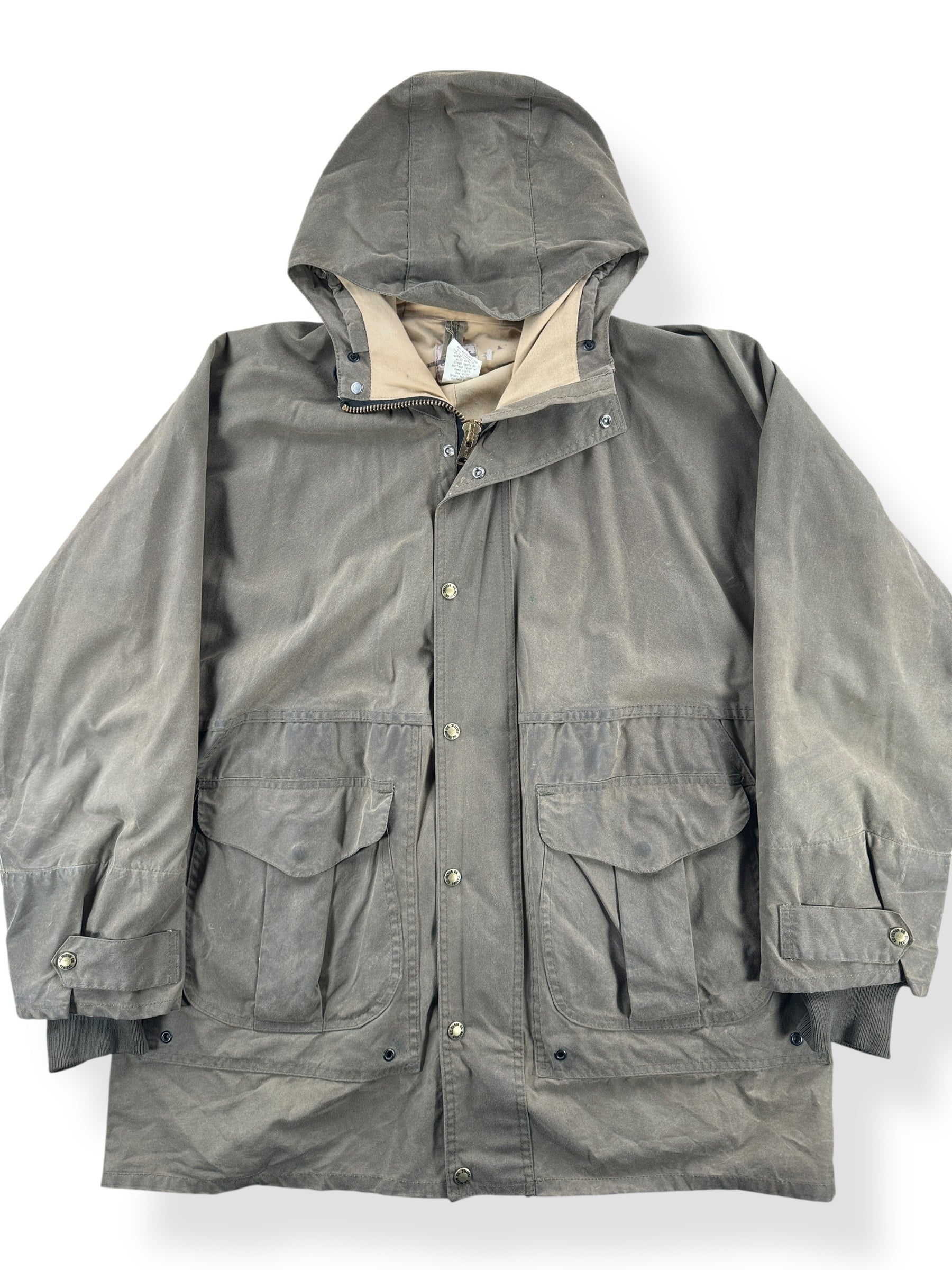 Front Close Up of Vintage Filson All Season Rain Coat SZ L