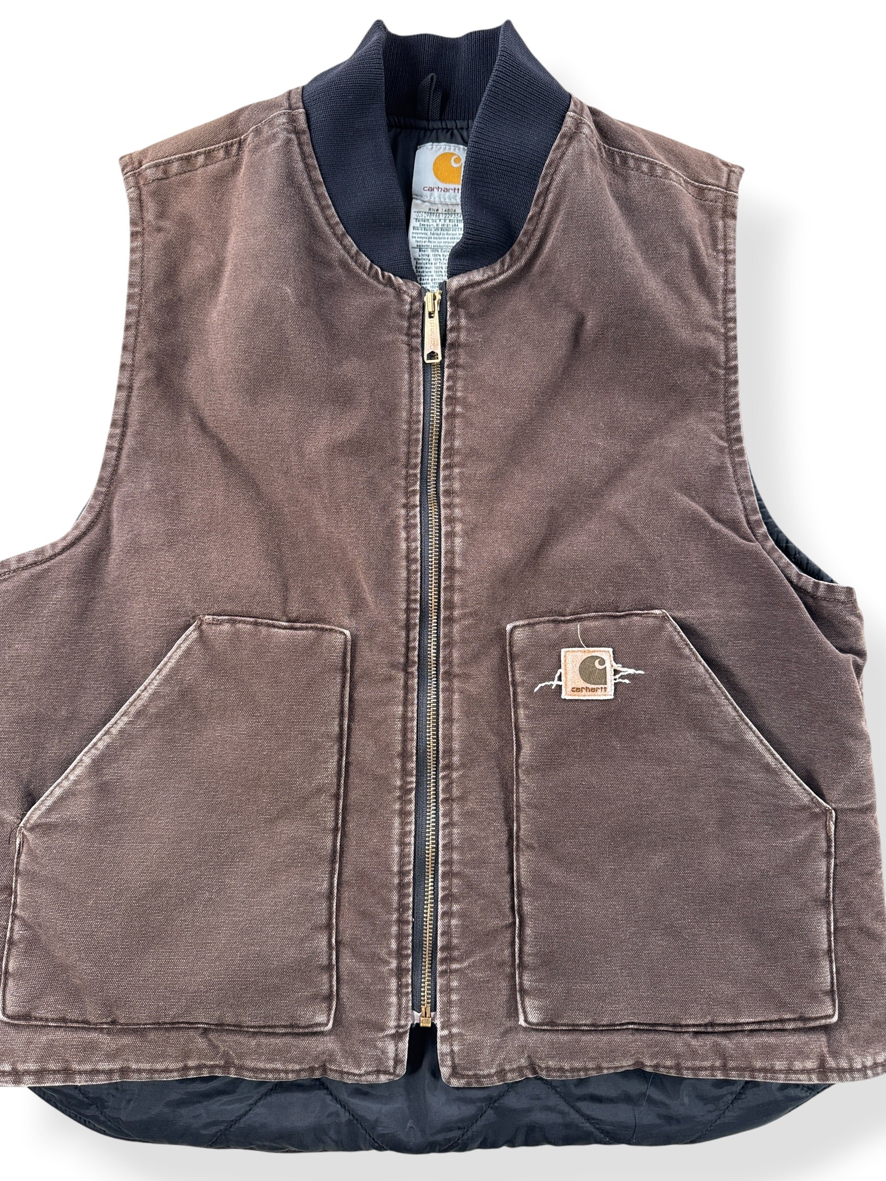 Close-up of Carhartt Brown Vest SZ L
