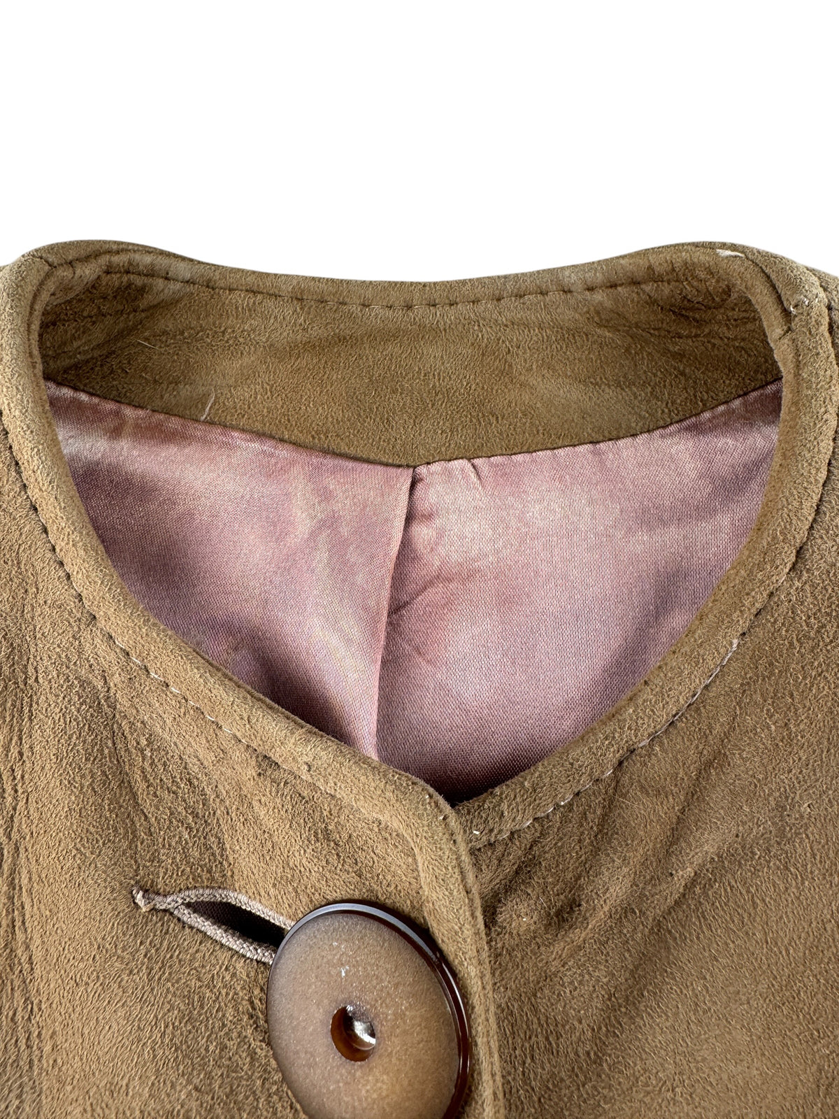 Collar on Vintage 60s Suede Coat SZ S - AS IS
