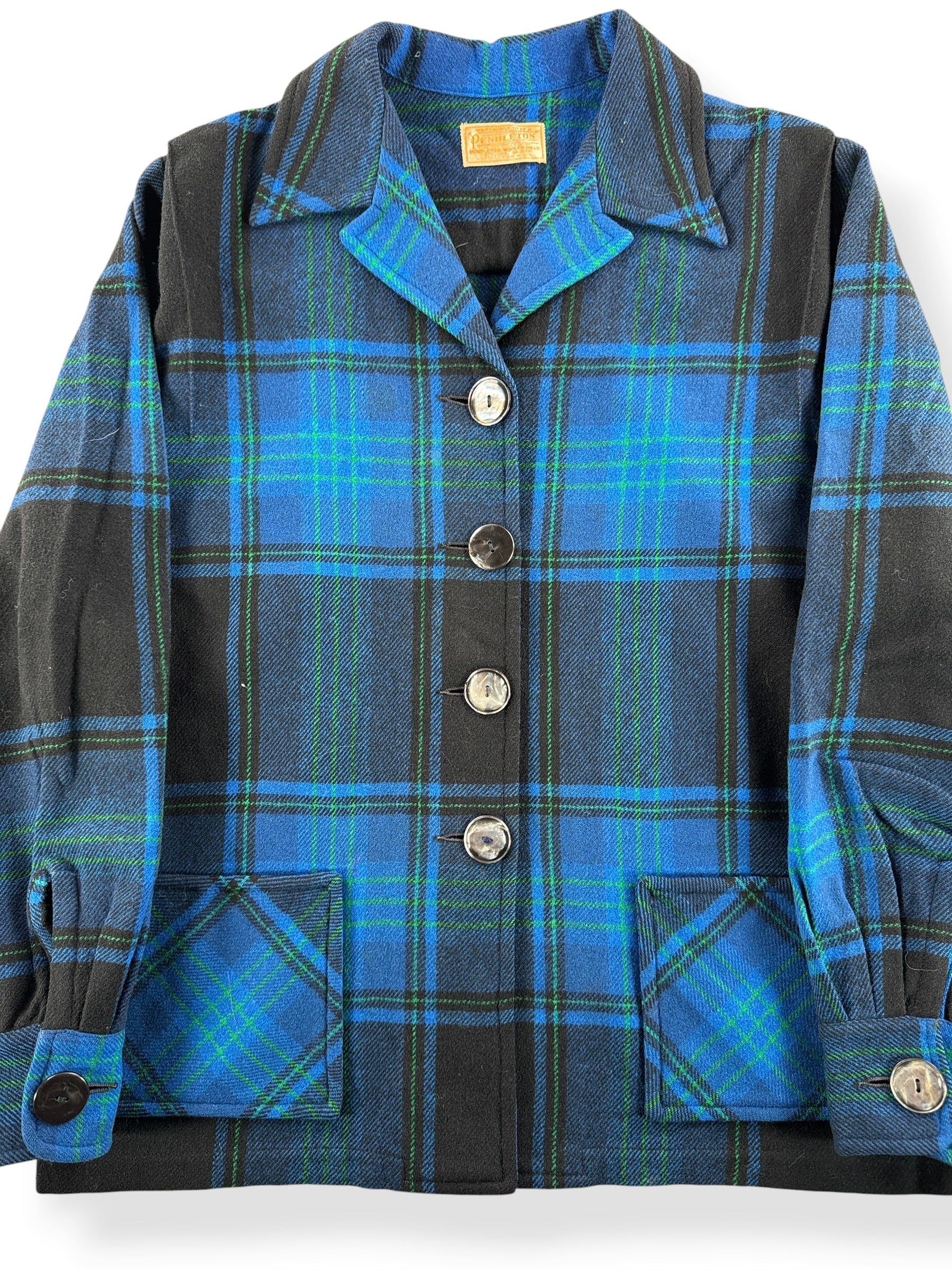 Front Close Up of Vintage Pendleton 49er Jacket SZ M