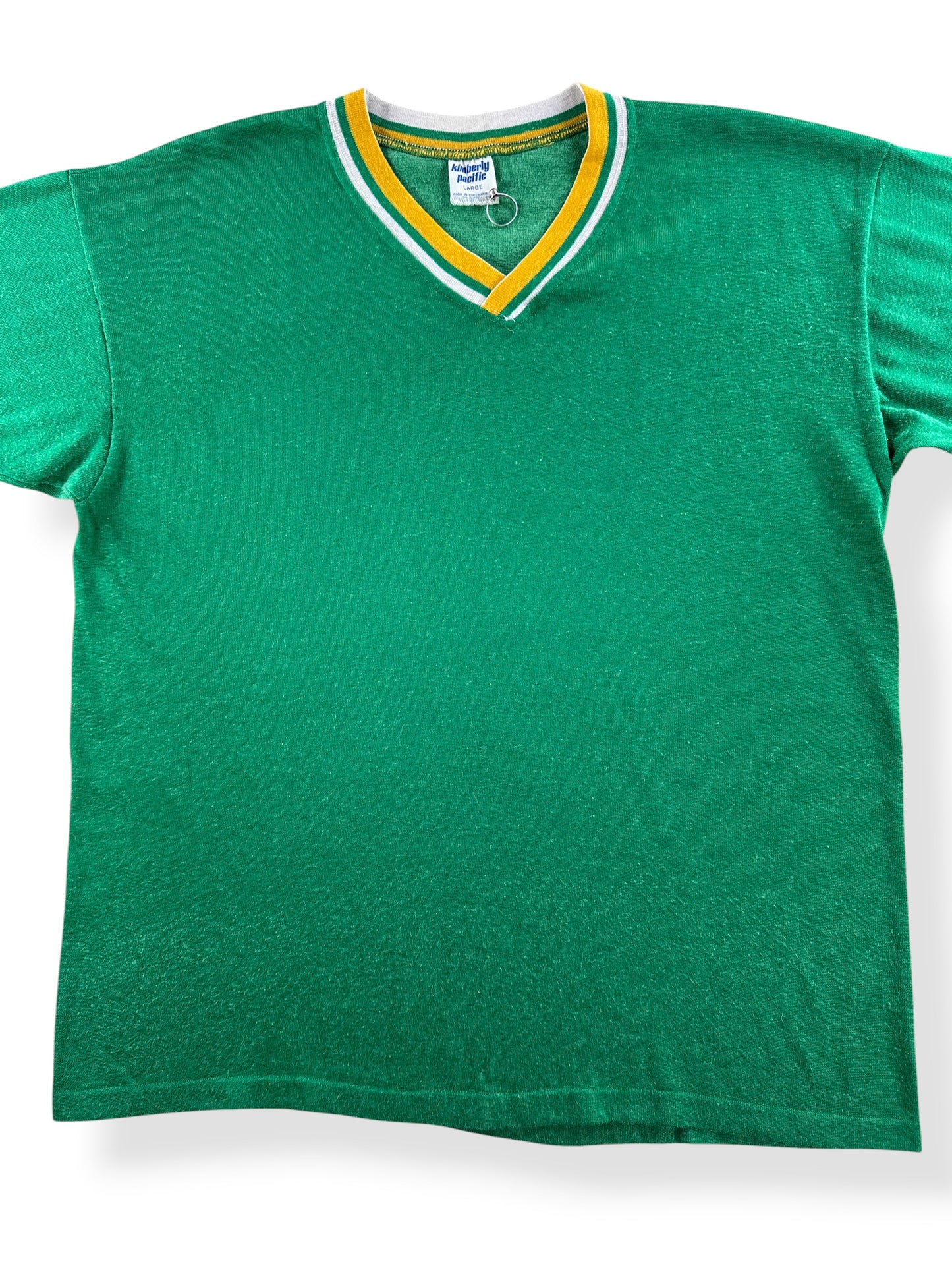 Front Close Up of Vintage Kimberly Pacific Durene Jersey Shirt SZ L
