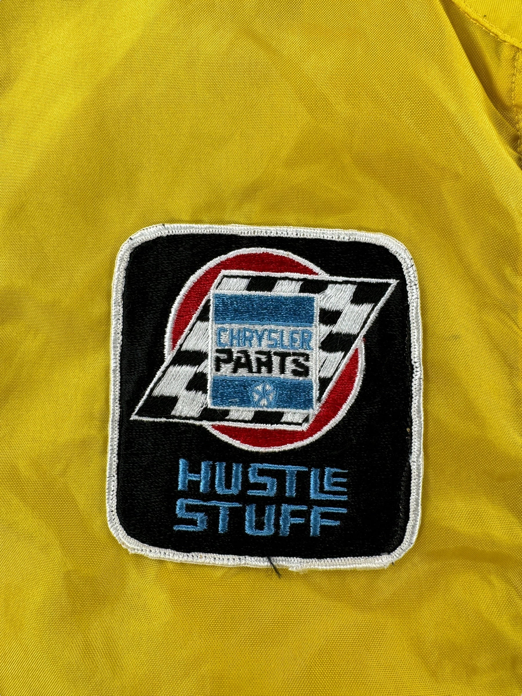 Patch on Vintage Chrysler Yellow Racing Jacket SZ S