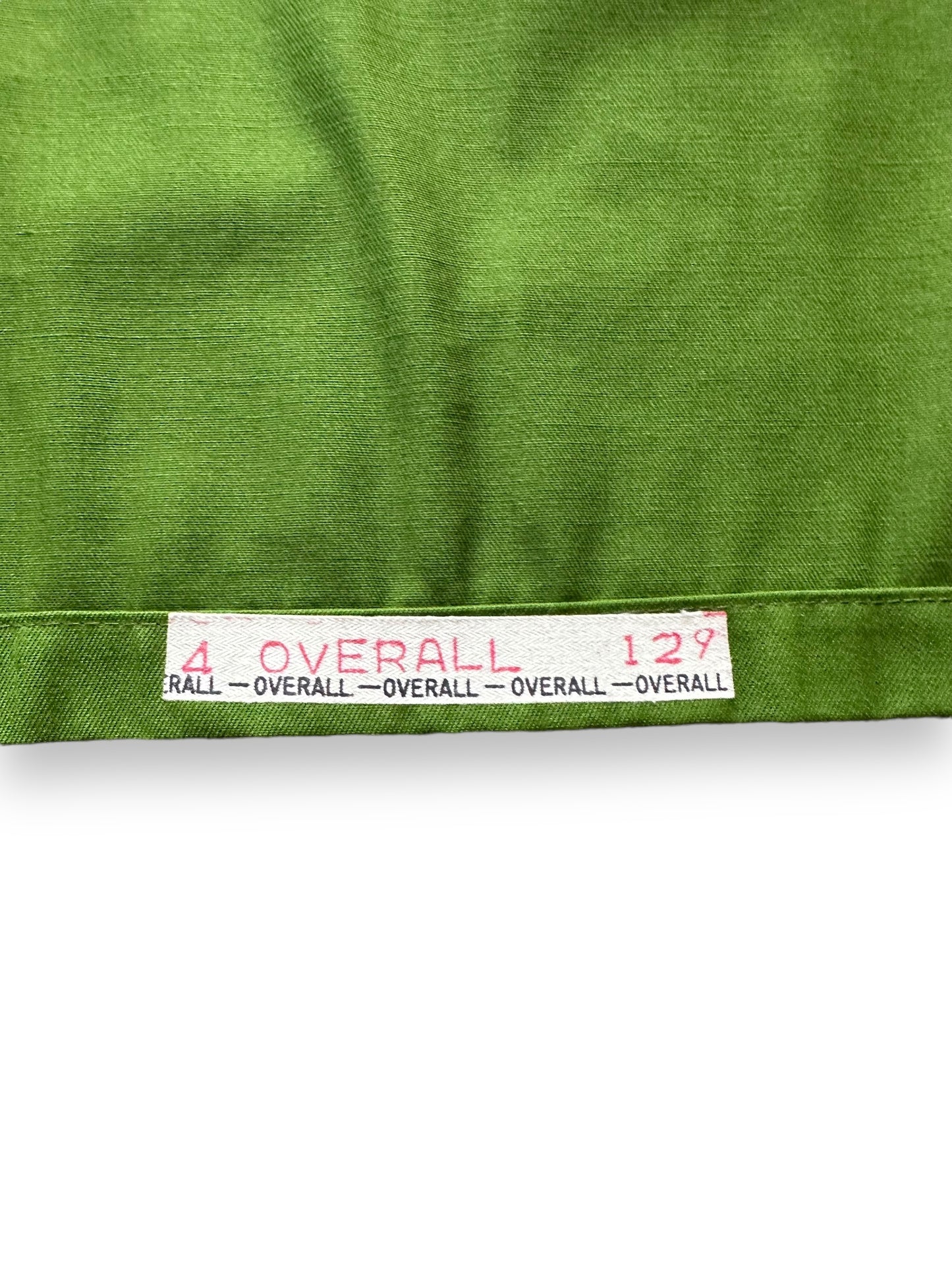 Label Inside Lower Hem on Vintage Red Kap Chartreuse Work Jacket SZ L