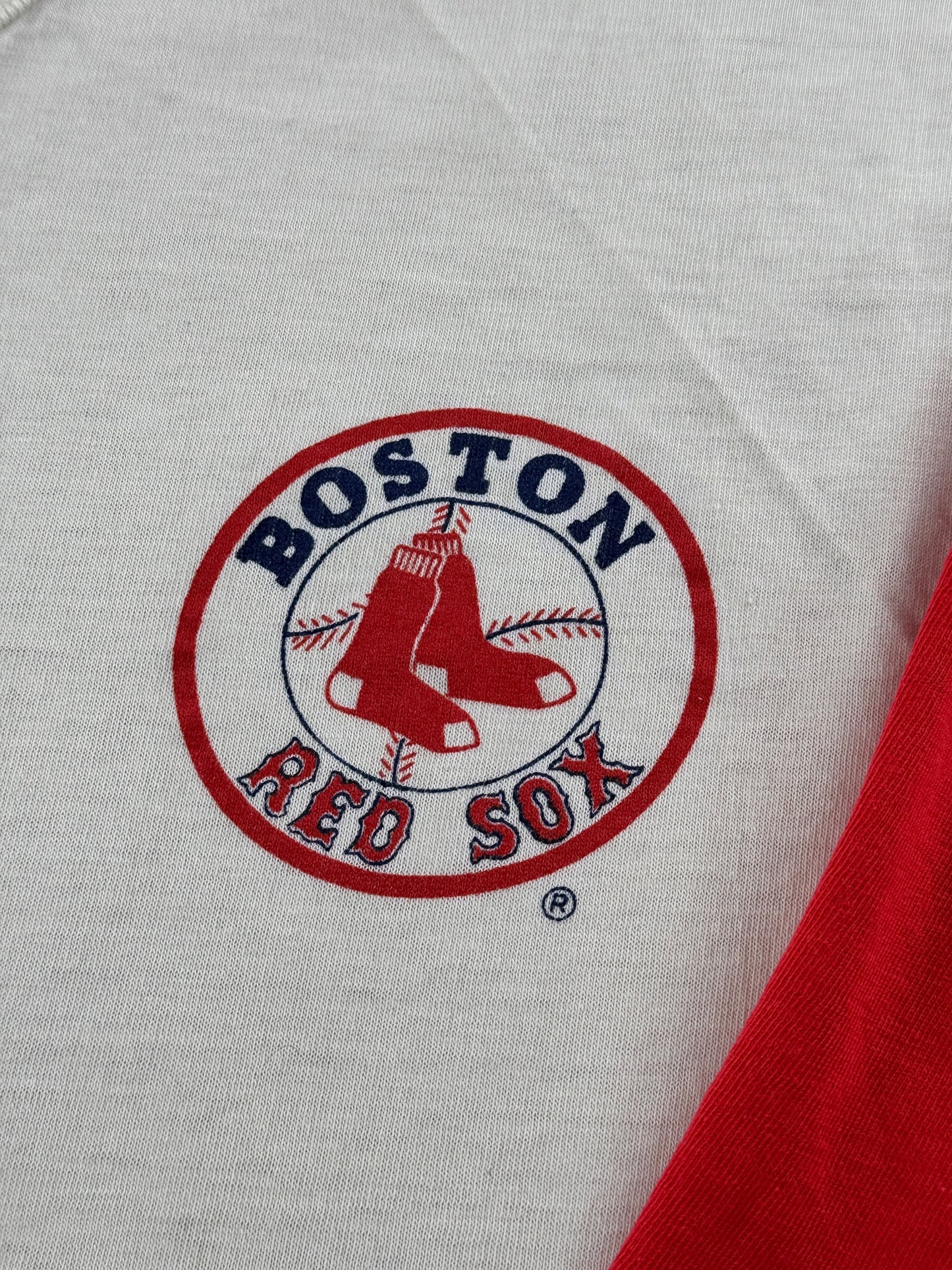 Graphic on Vintage Boston Red Sox Henley SZ L