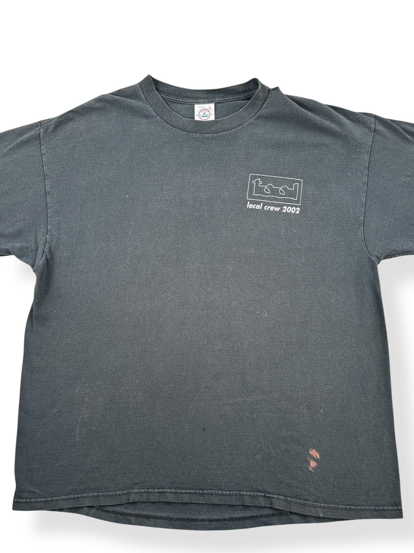 Front Close Up of Vintage Tool Local Crew Tee SZ XL