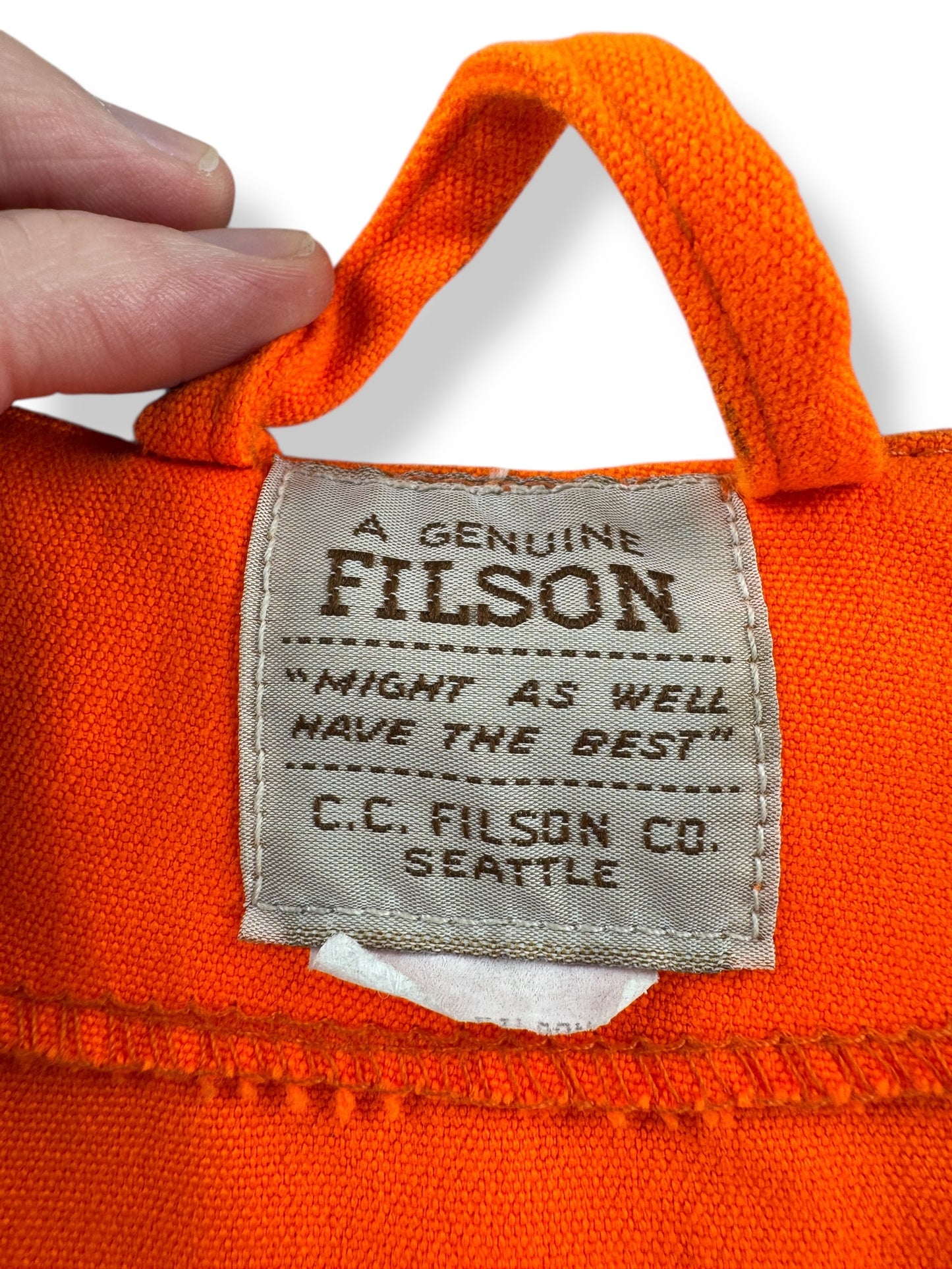 Tag on Vintage Filson Safety Vest SZ XL