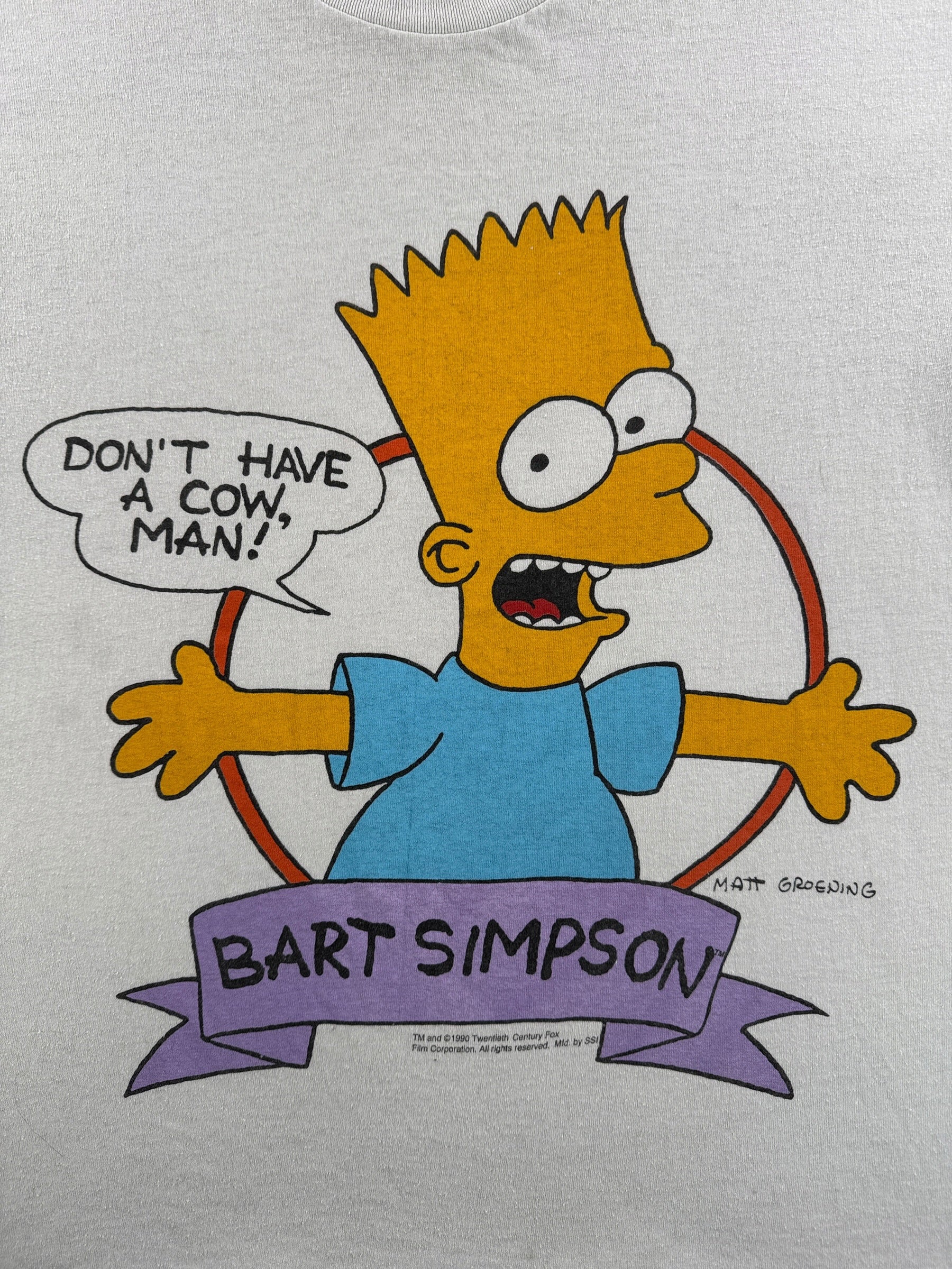 Graphic of Vintage Bart Simpson I Don't Have A Cow Tee SZ L