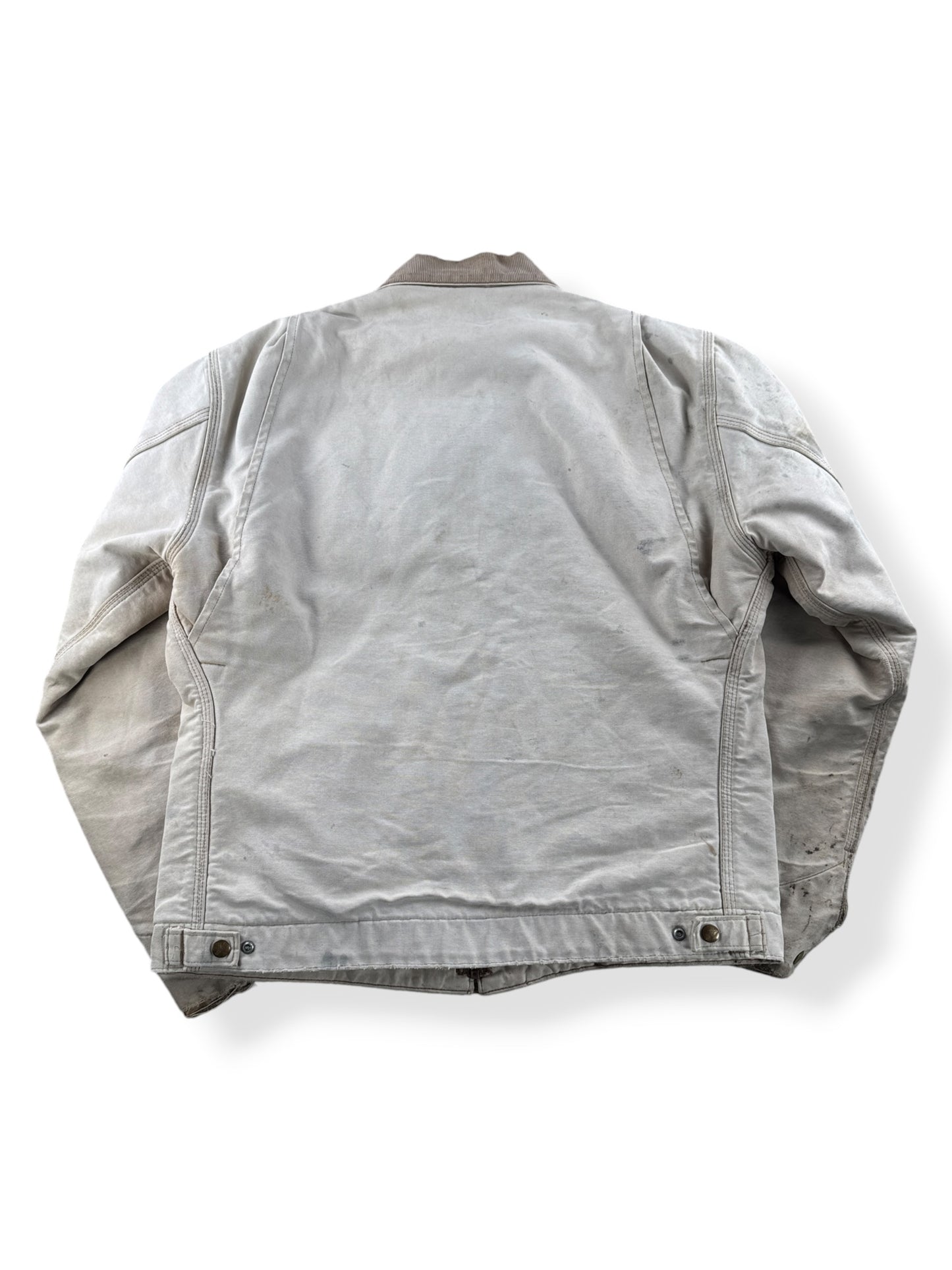Back of Vintage 90’s Carhartt Faded Tan Detroit Jacket SZ XL