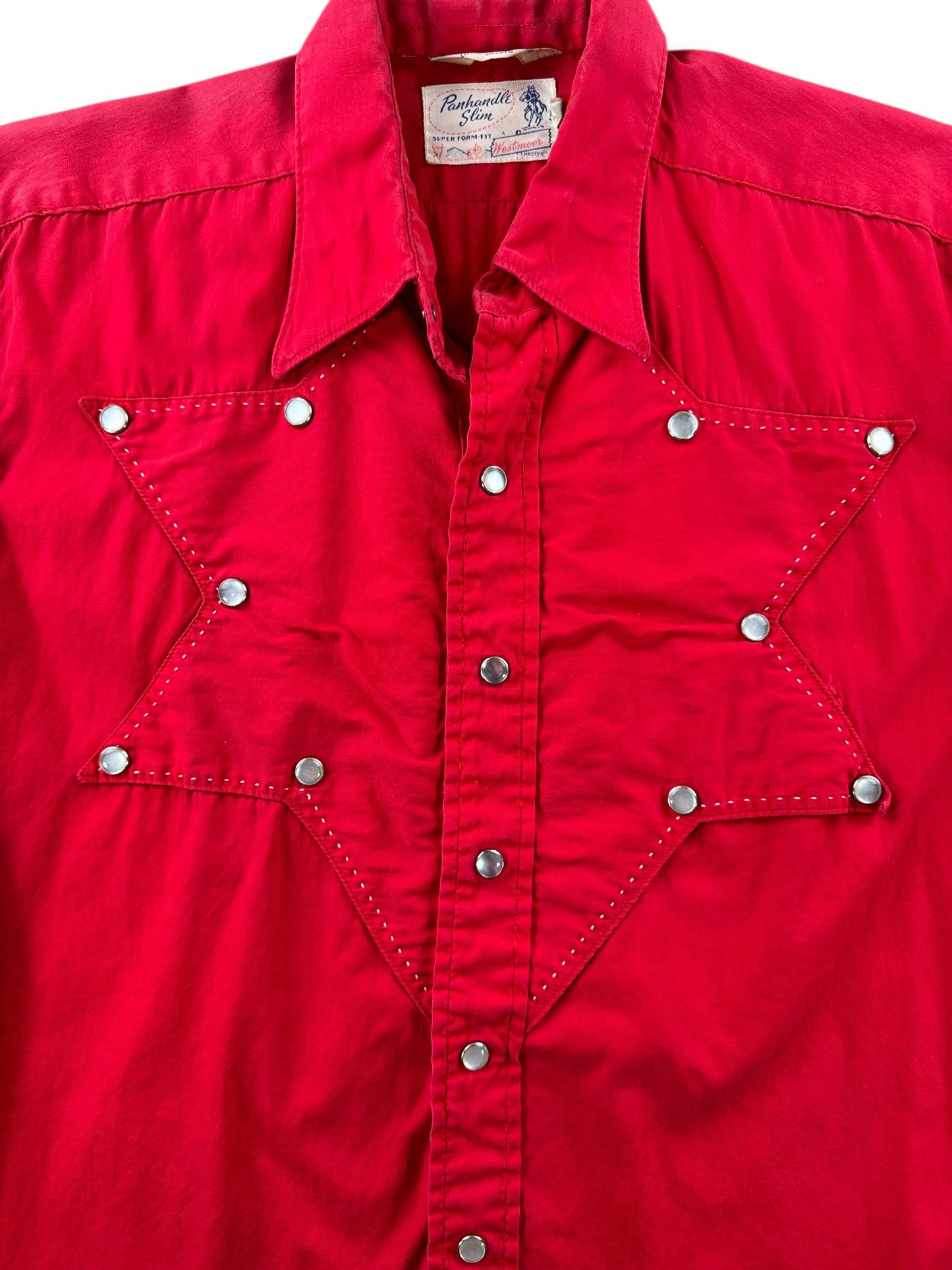 Star on Vintage Panhandle Slim Red Star Pearlsnap Shirt SZ M