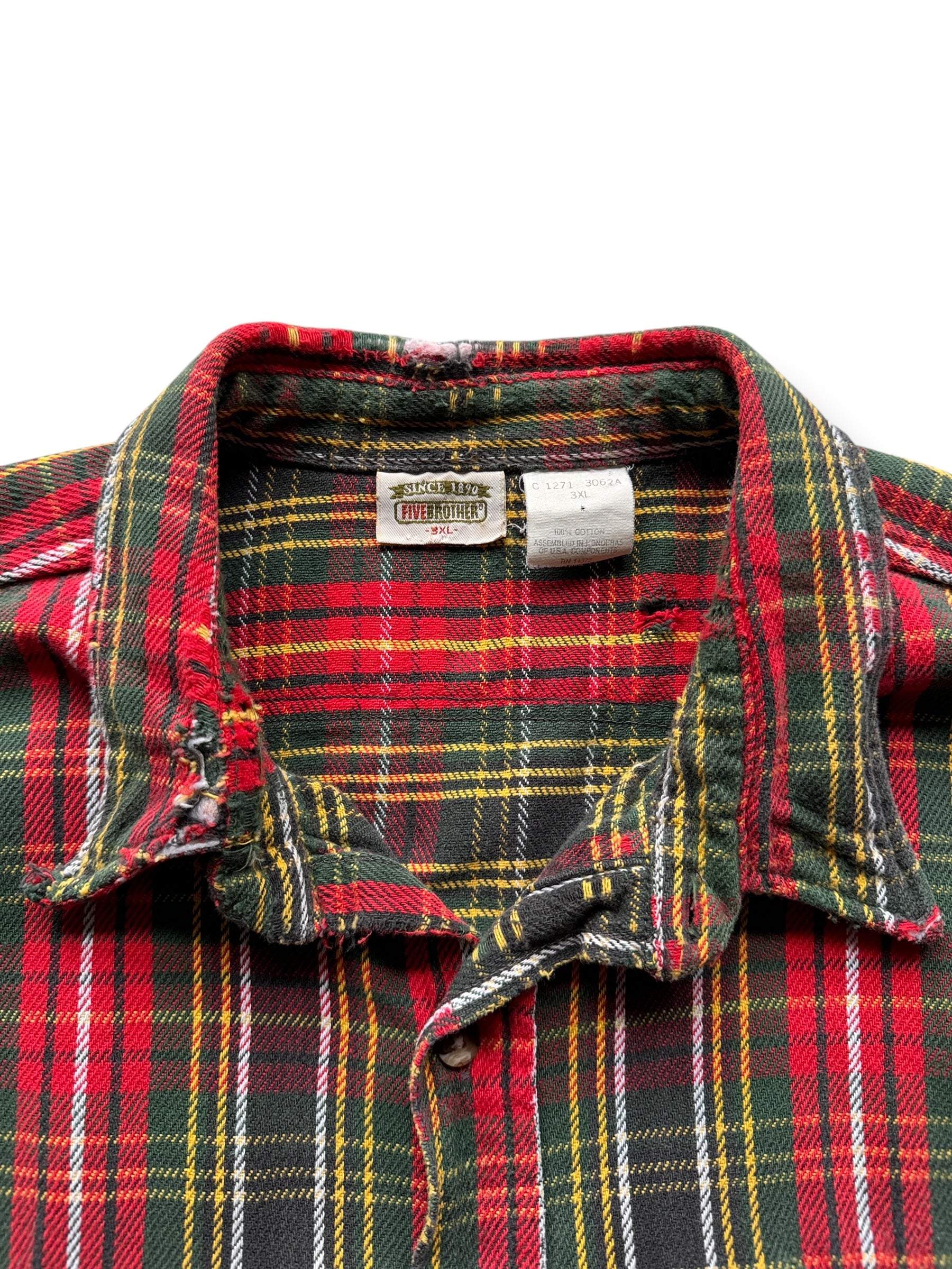 Collar on Five Brothers Cotton Flannel SZ XXXL