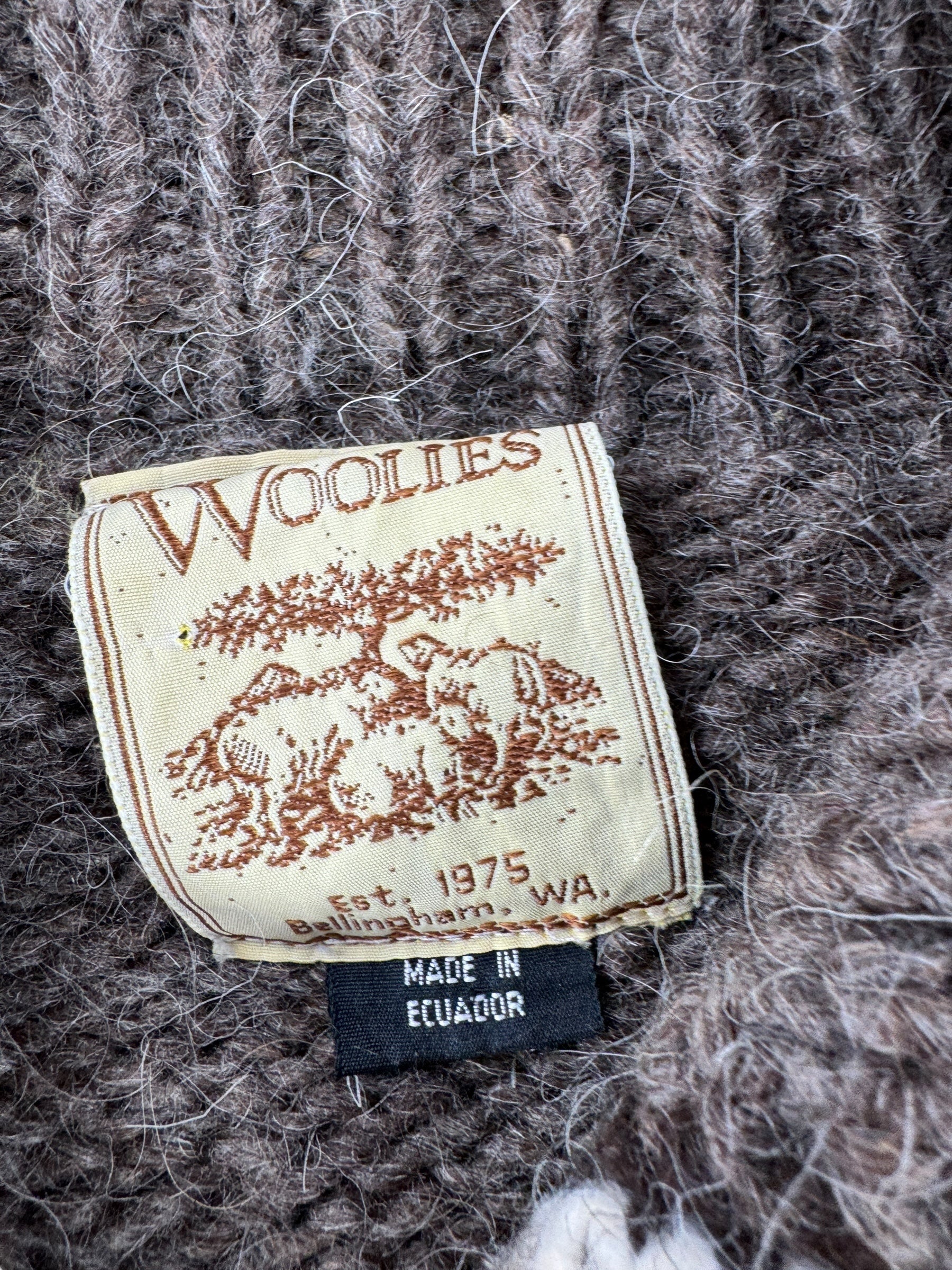 Label on Vintage Woolies Thunderbird Cardigan SZ M